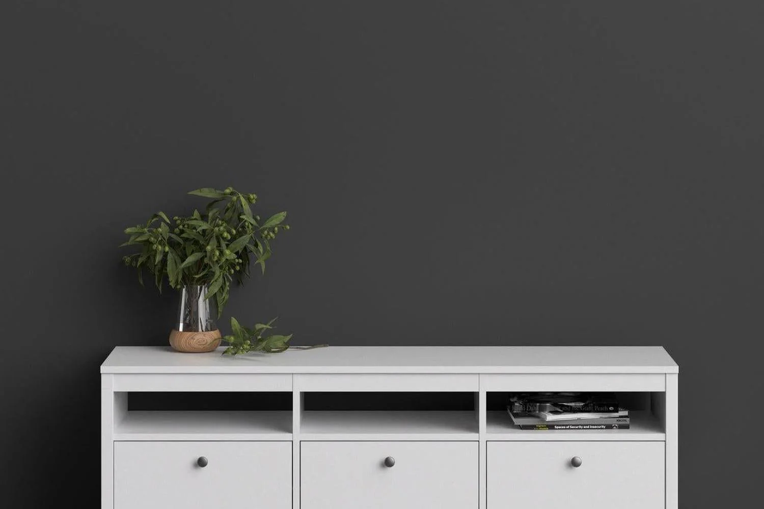 Madrid Tv-Unit 3 Drawers In White - Image 5