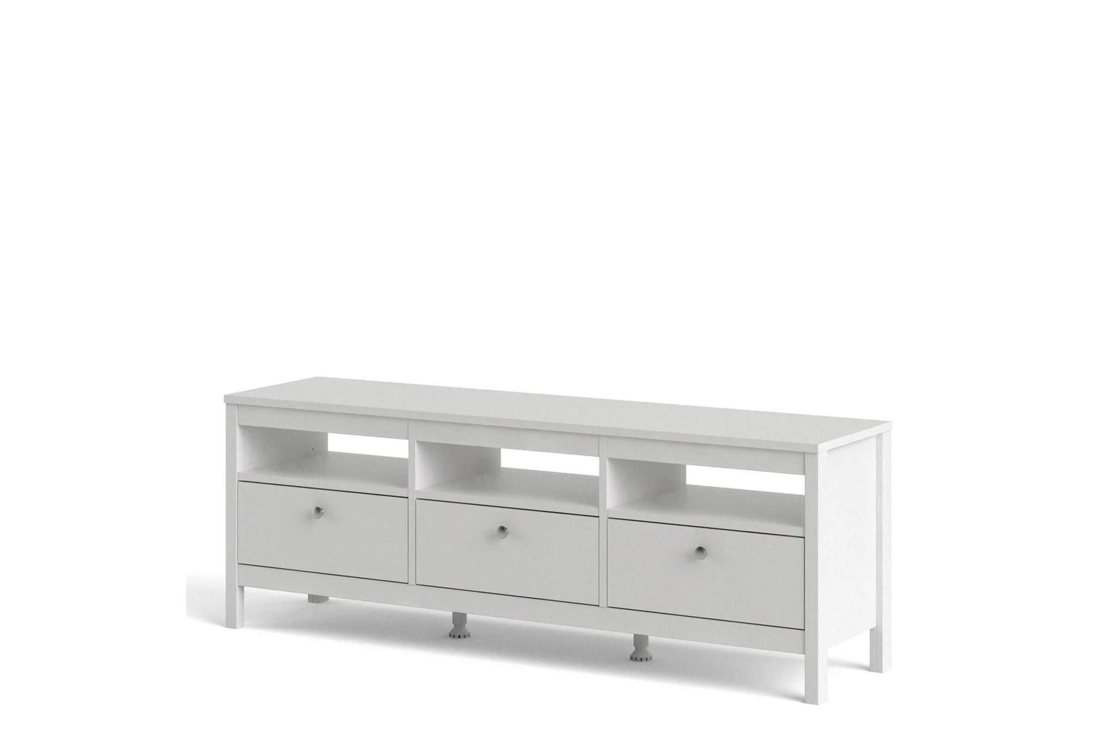 Madrid Tv-Unit 3 Drawers In White - Image 9