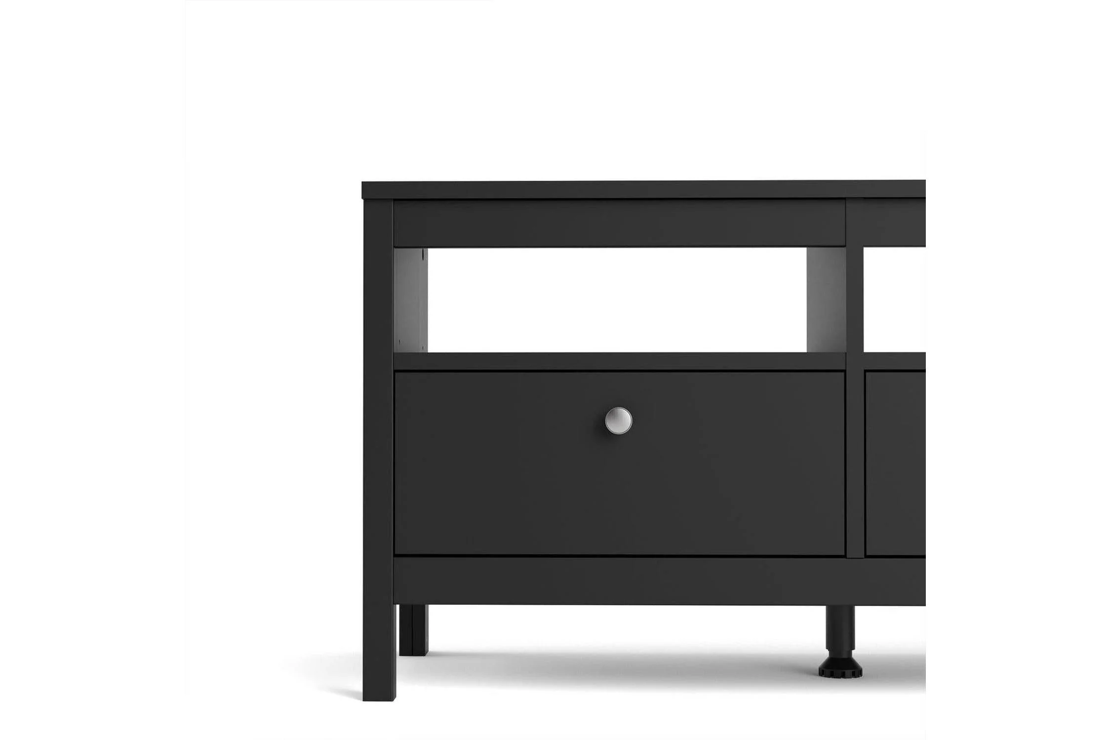 Madrid Tv-Unit 3 Drawers In Matt Black - Image 8