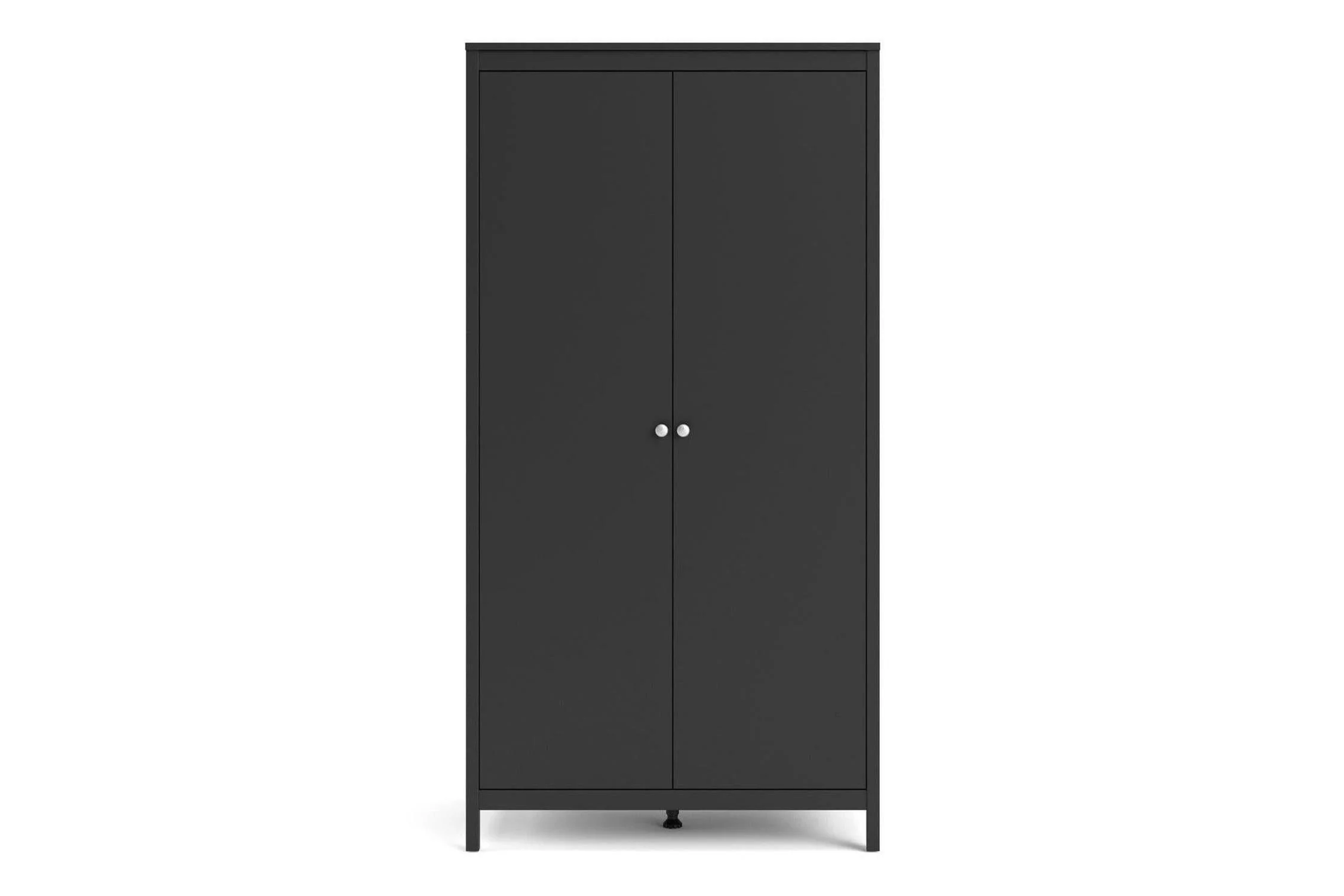 Madrid Wardrobe With 2 Doors In Matt Black - Image 8