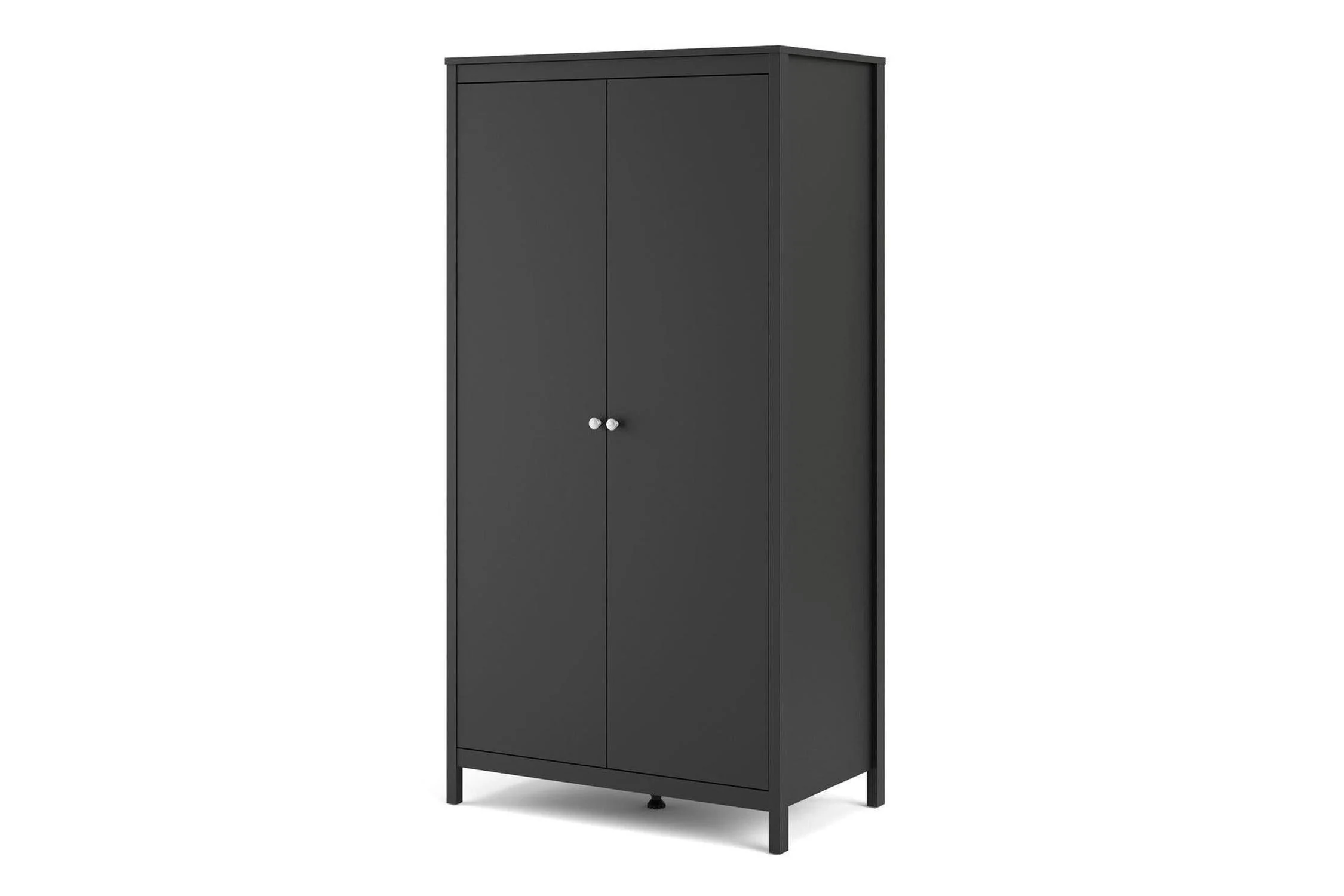 Madrid Wardrobe With 2 Doors In Matt Black - Image 9