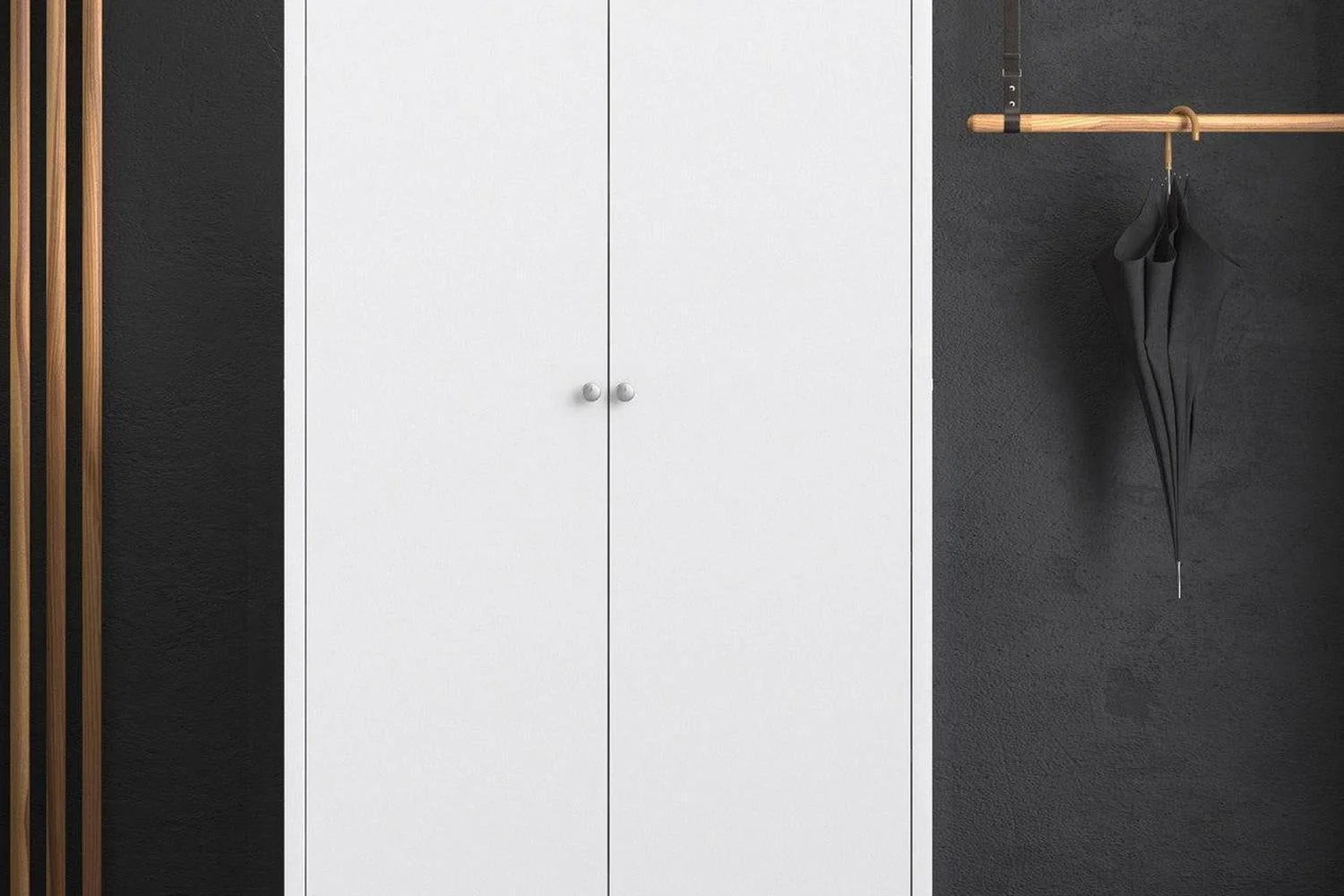 Madrid Wardrobe With 2 Doors In White - Image 3