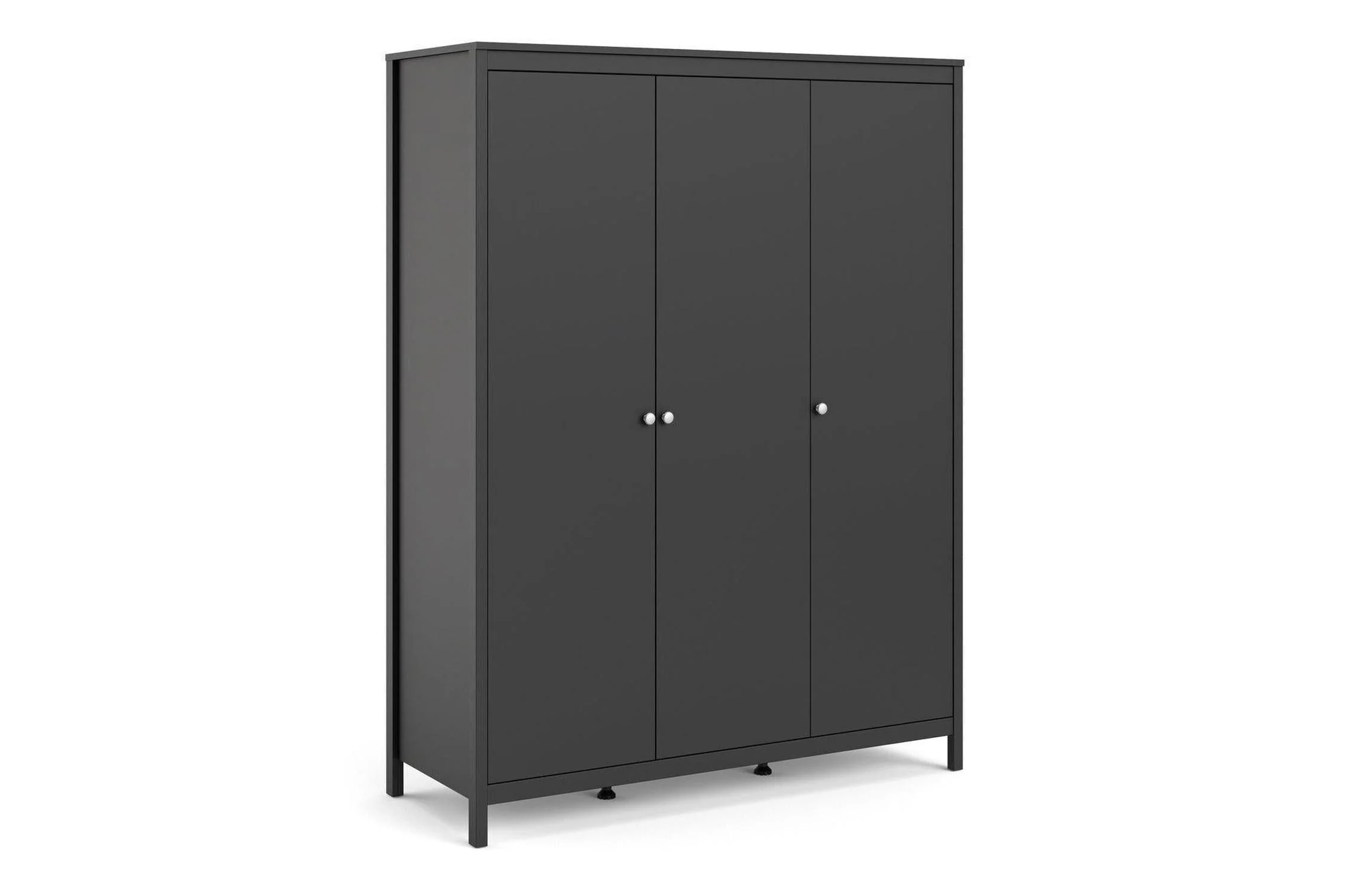 Madrid Wardrobe With 3 Doors In Matt Black