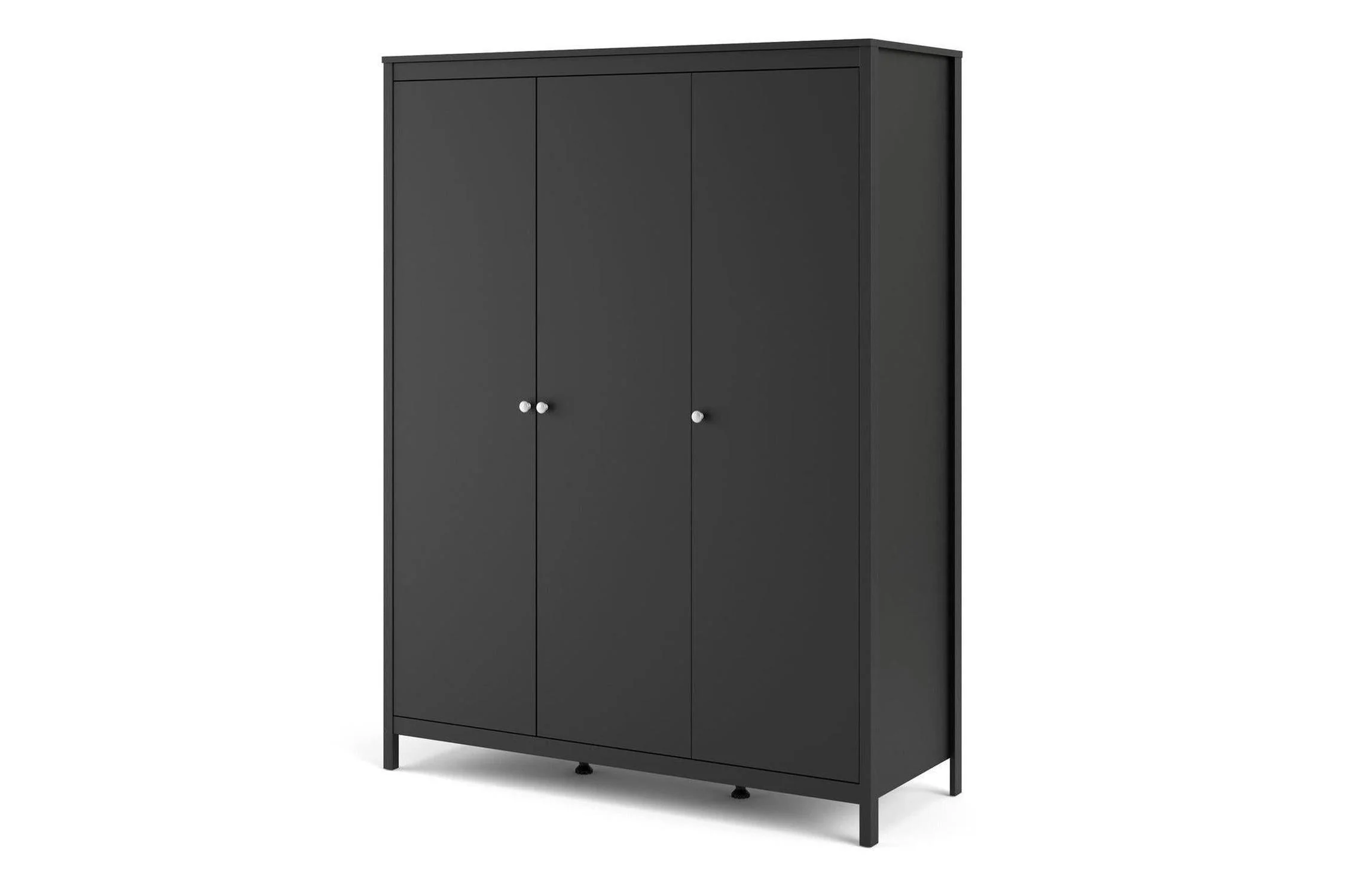 Madrid Wardrobe With 3 Doors In Matt Black - Image 10