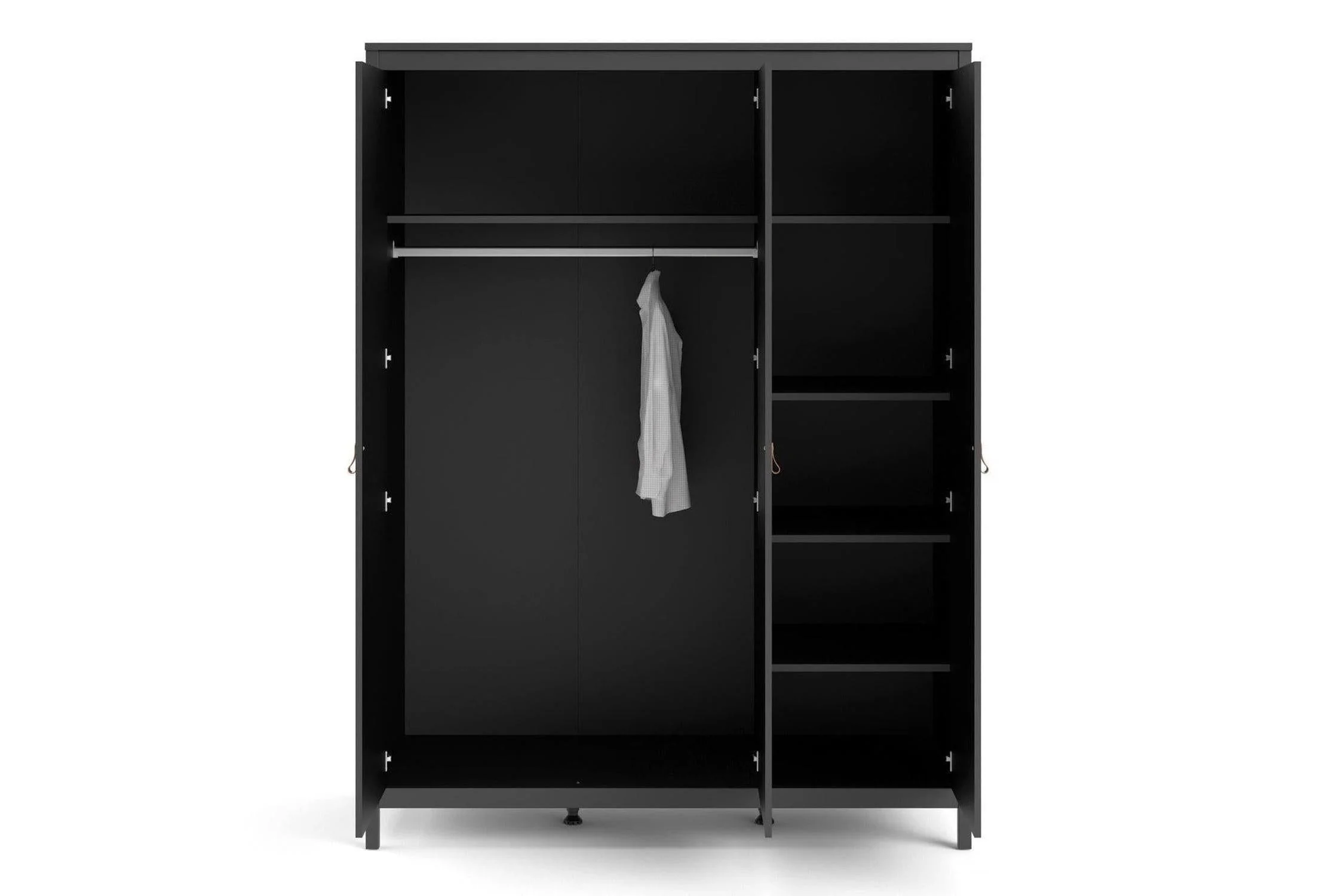 Madrid Wardrobe With 3 Doors In Matt Black - Image 6