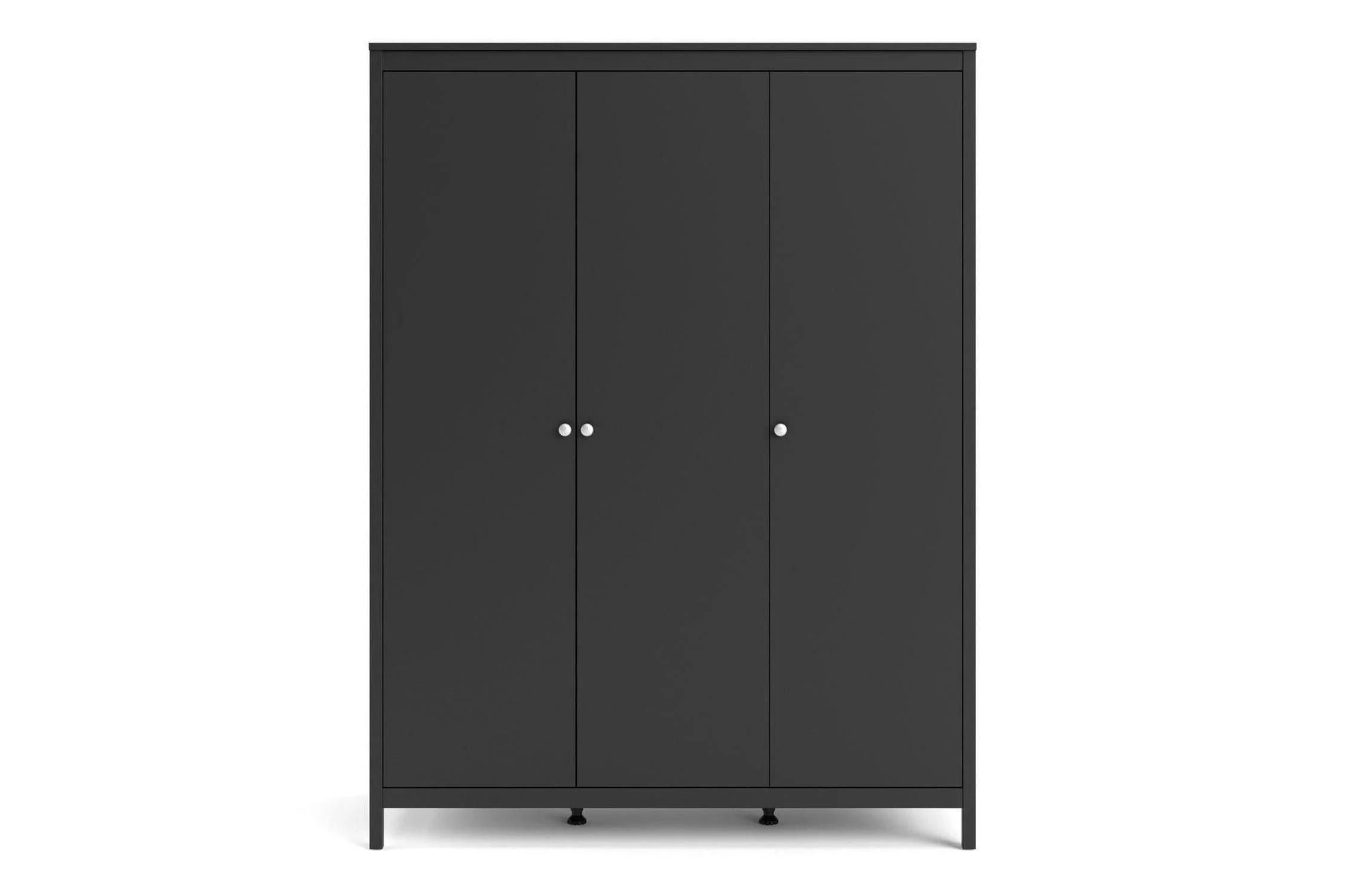 Madrid Wardrobe With 3 Doors In Matt Black - Image 9