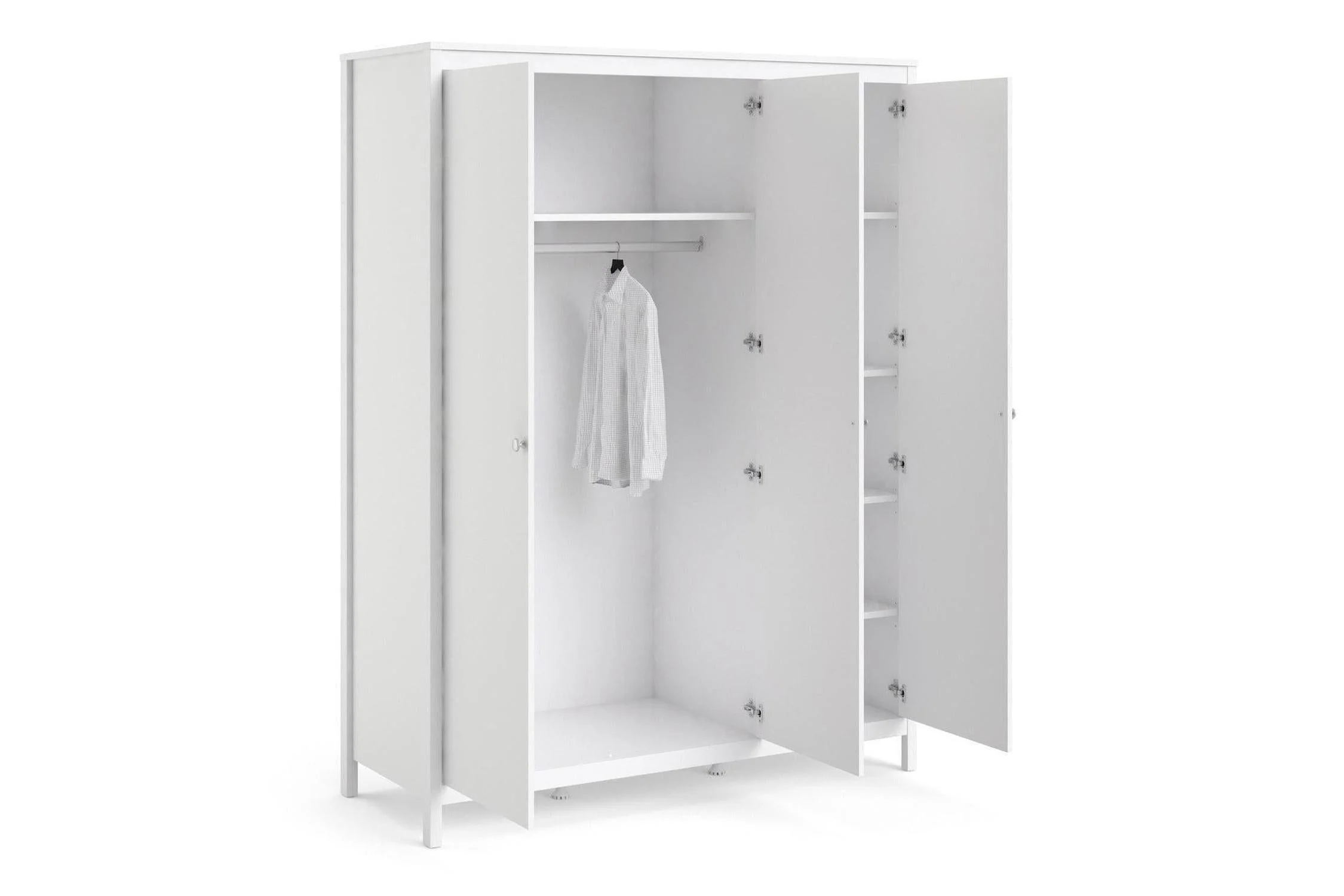 Madrid Wardrobe With 3 Doors In White - Image 4
