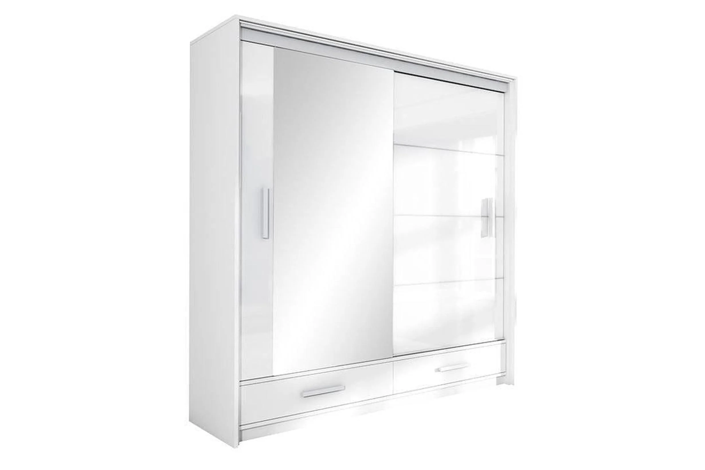Marsylia 208 White Sliding Wardrobe With Mirror