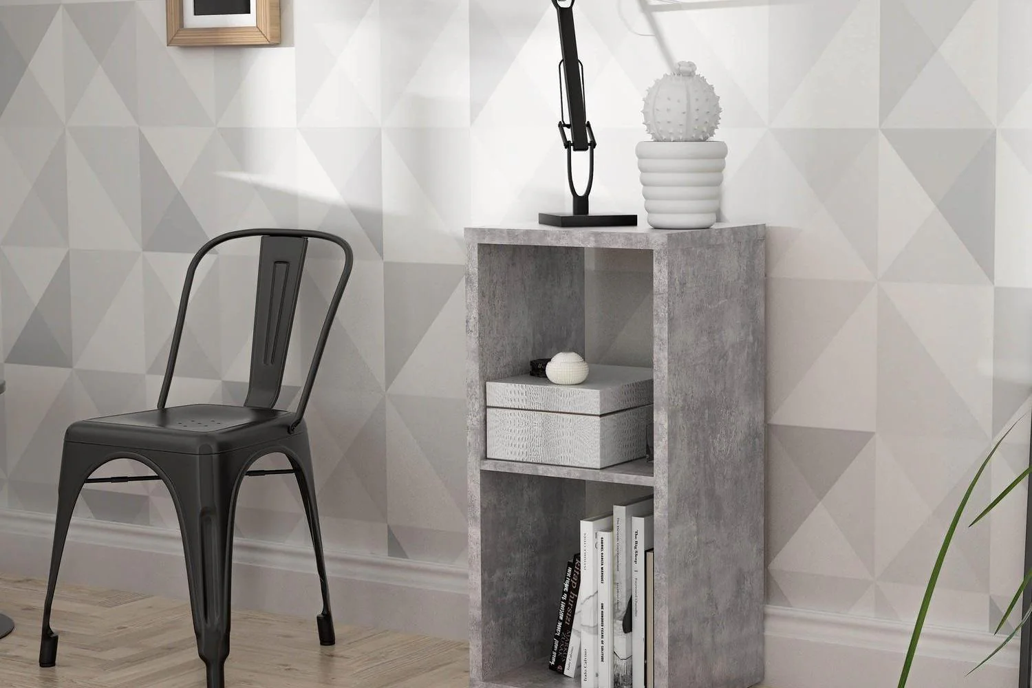Mauro 1 Shelf Storage Unit In Concrete Grey - Image 4