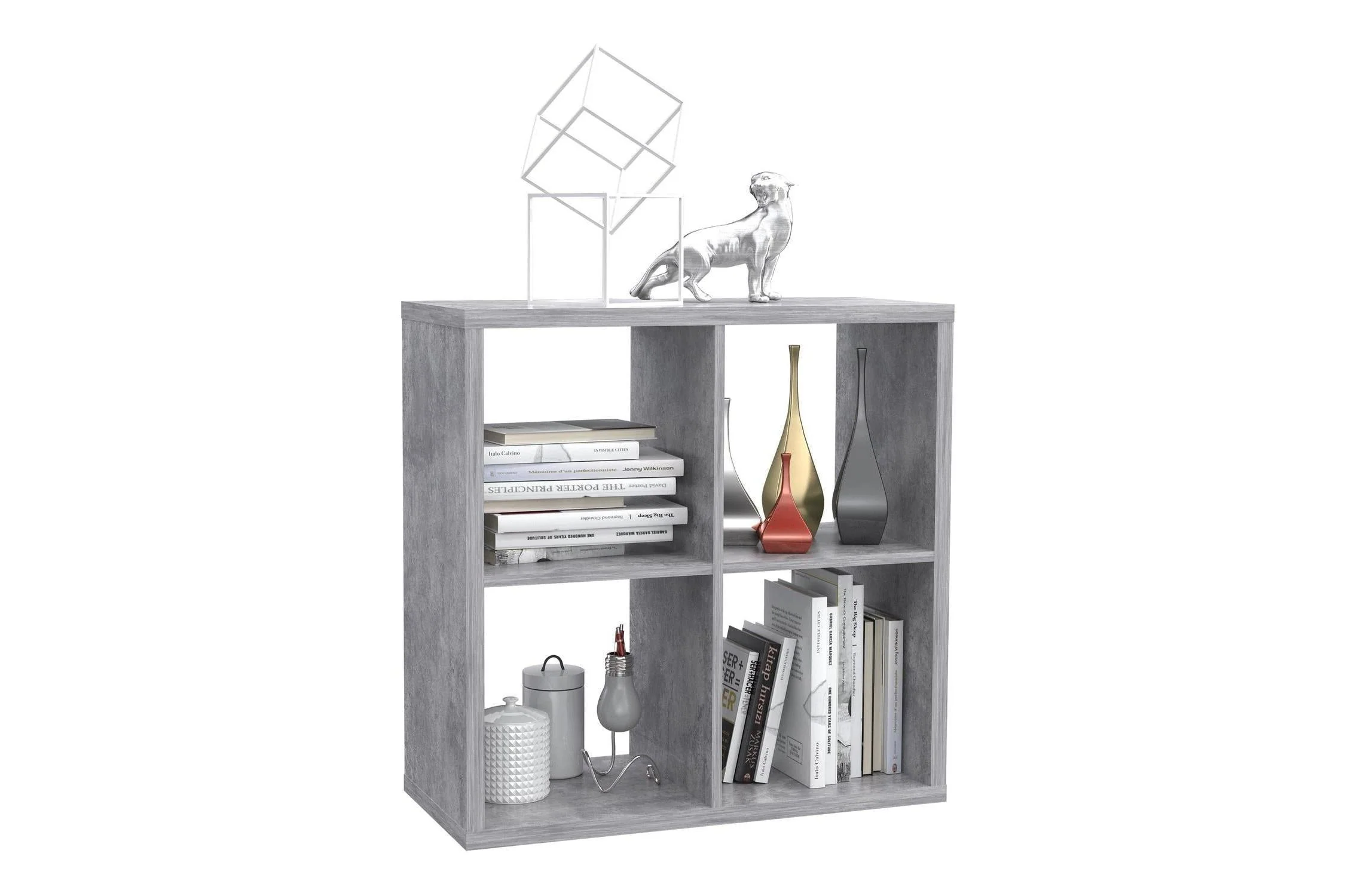 Mauro 2x2 Storage Unit In Concrete Grey - Image 3