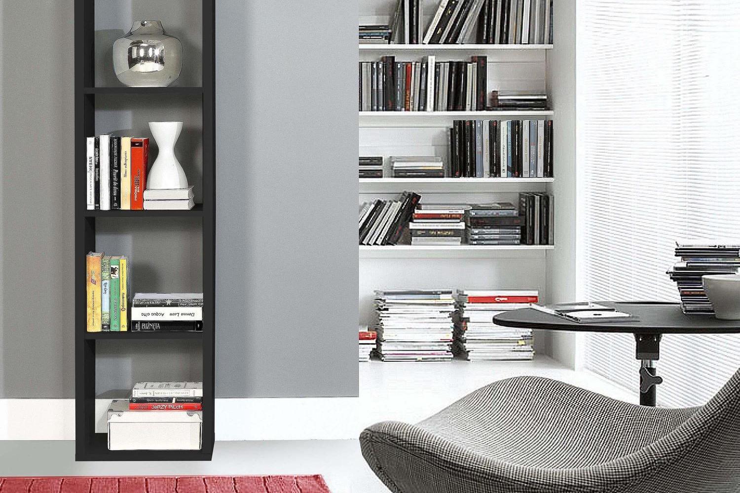 Mauro 3 Shelves Storage Unit In Matt Black - Image 3