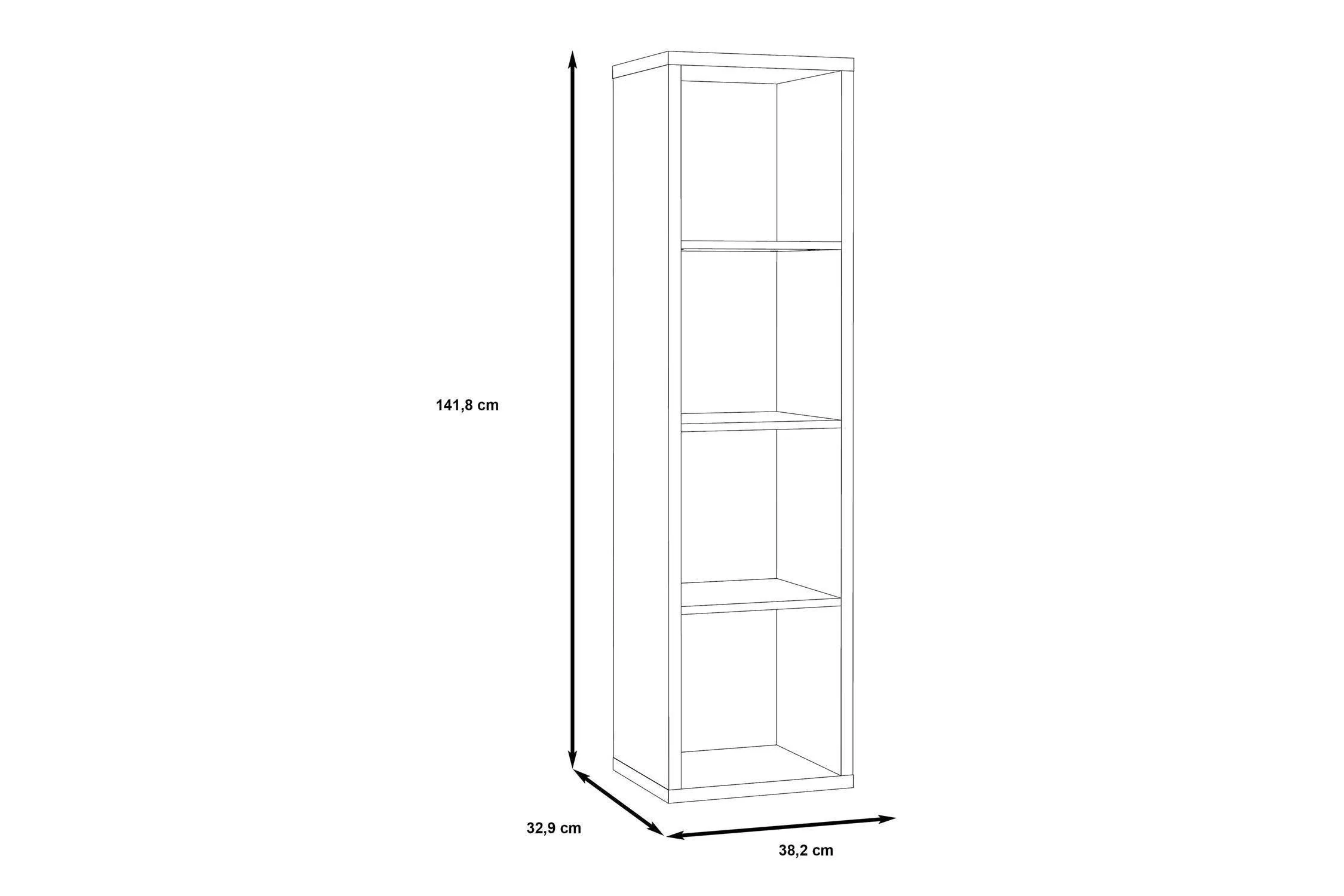 Mauro 3 Shelves Storage Unit In Matt Black - Image 7