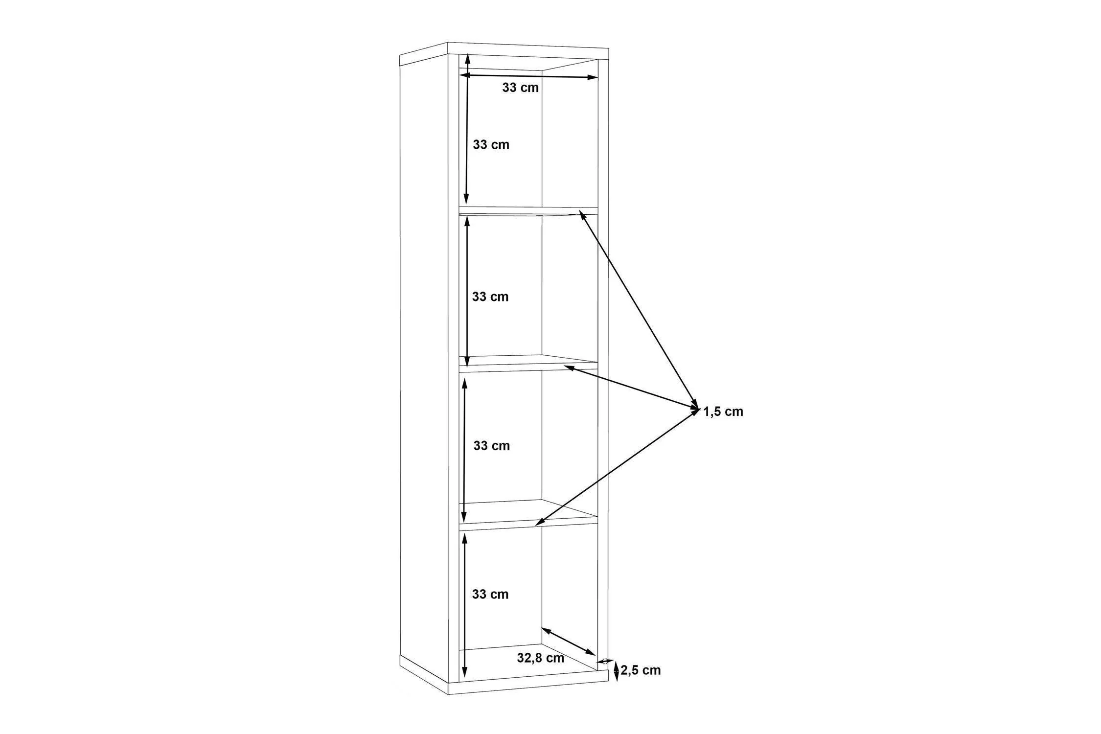 Mauro 3 Shelves Storage Unit In Matt Black - Image 8