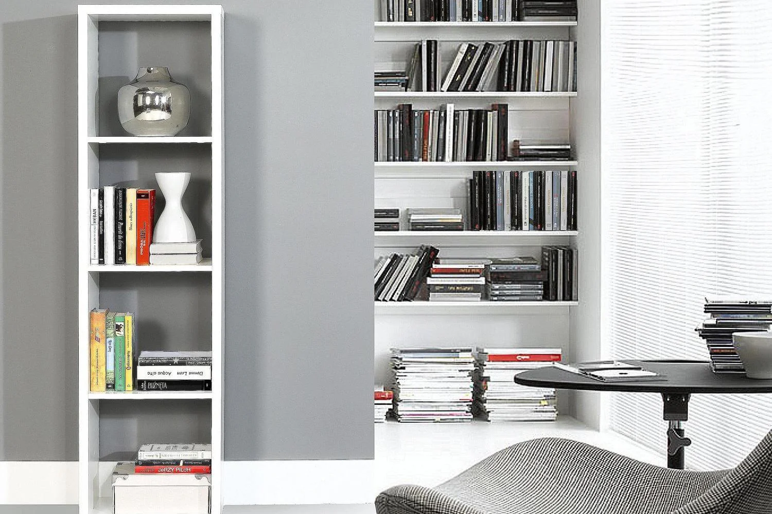 Mauro 3 Shelves Storage Unit In Matt White - Image 4