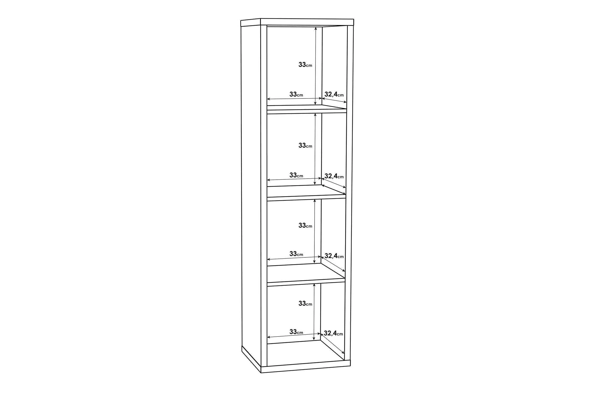 Mauro 3 Shelves Storage Unit In Matt White - Image 8