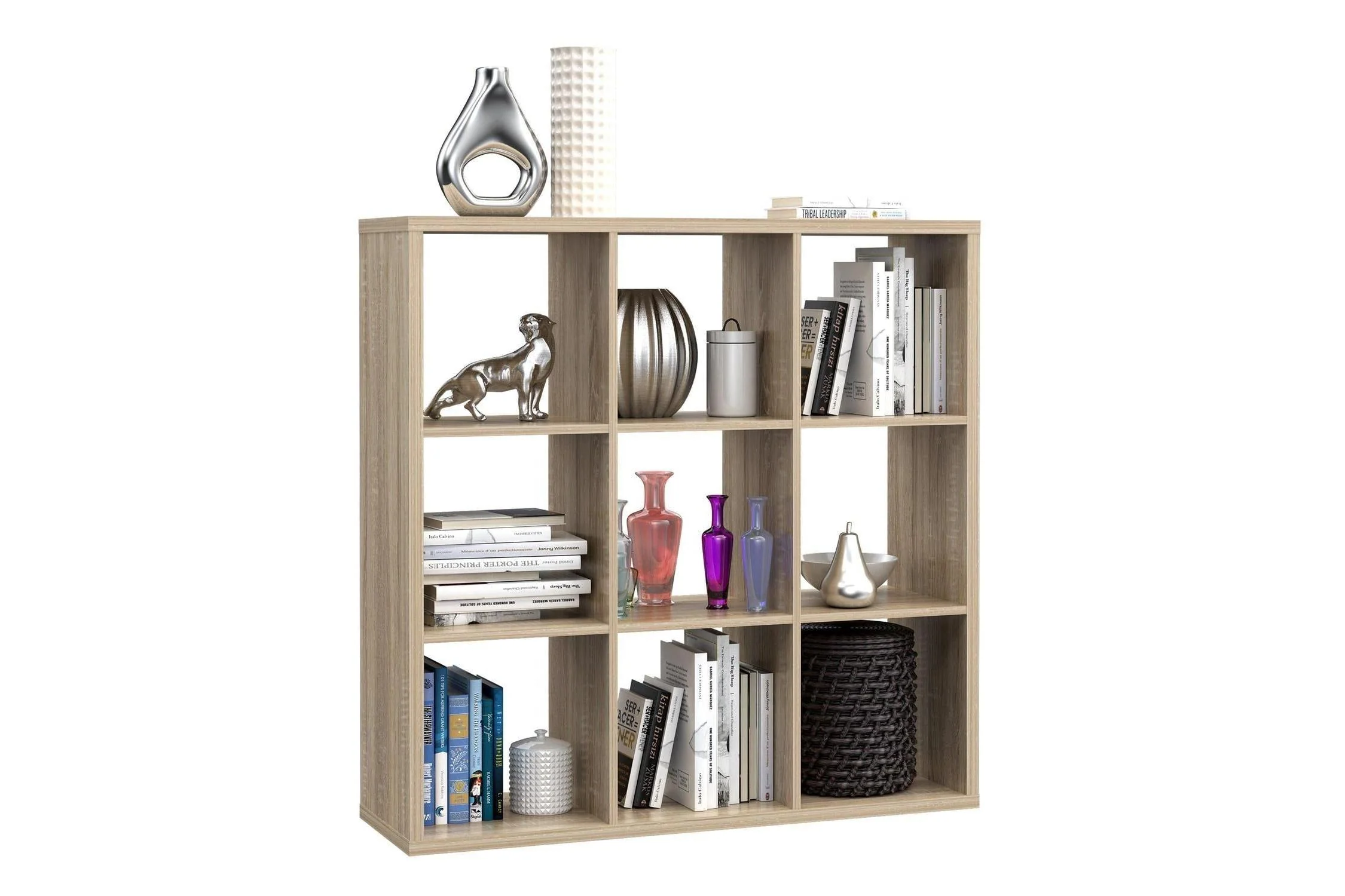 Mauro 3x3 Storage Unit In Sonoma Oak - Image 3