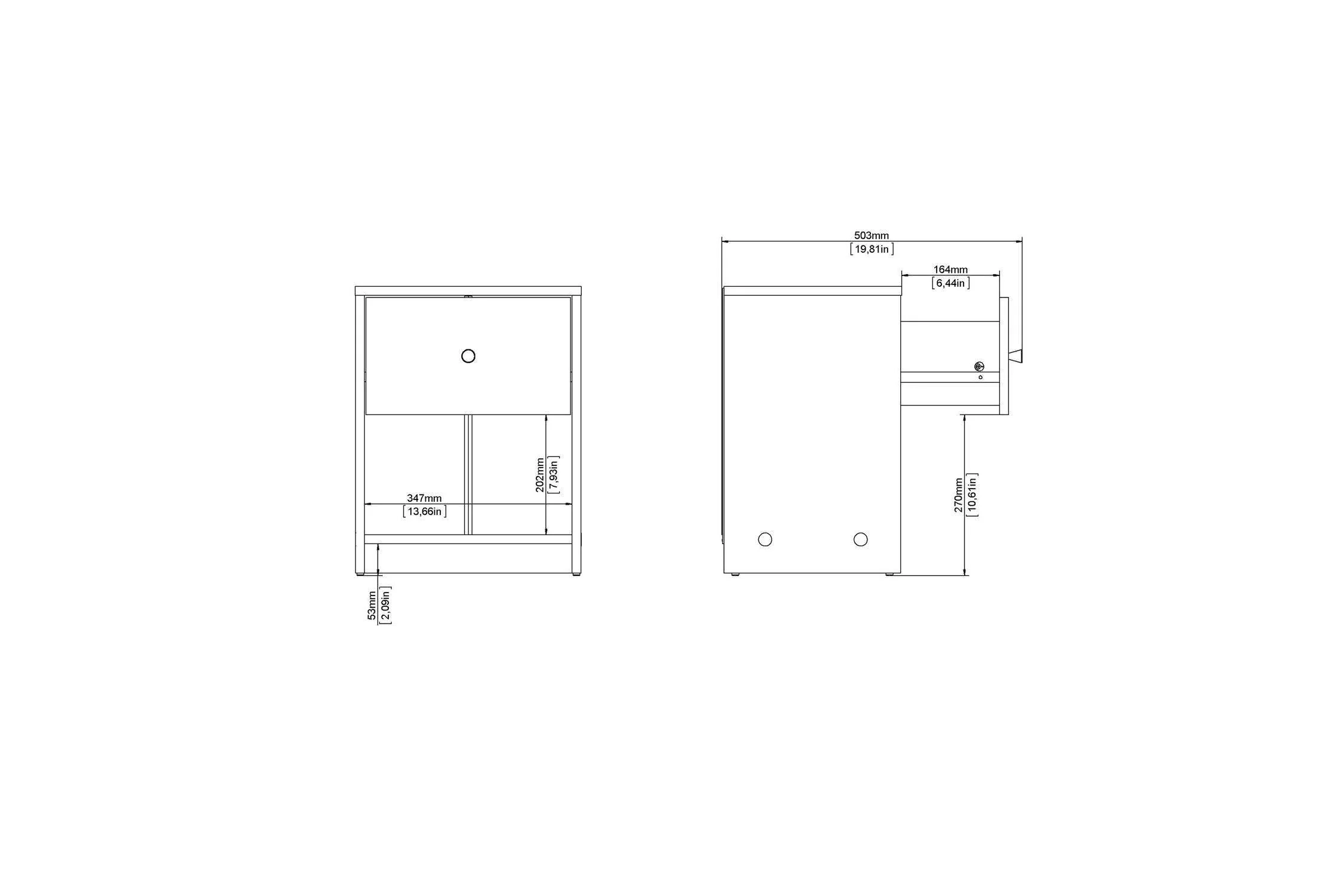 May Bedside 1 Drawer In Black - Image 11