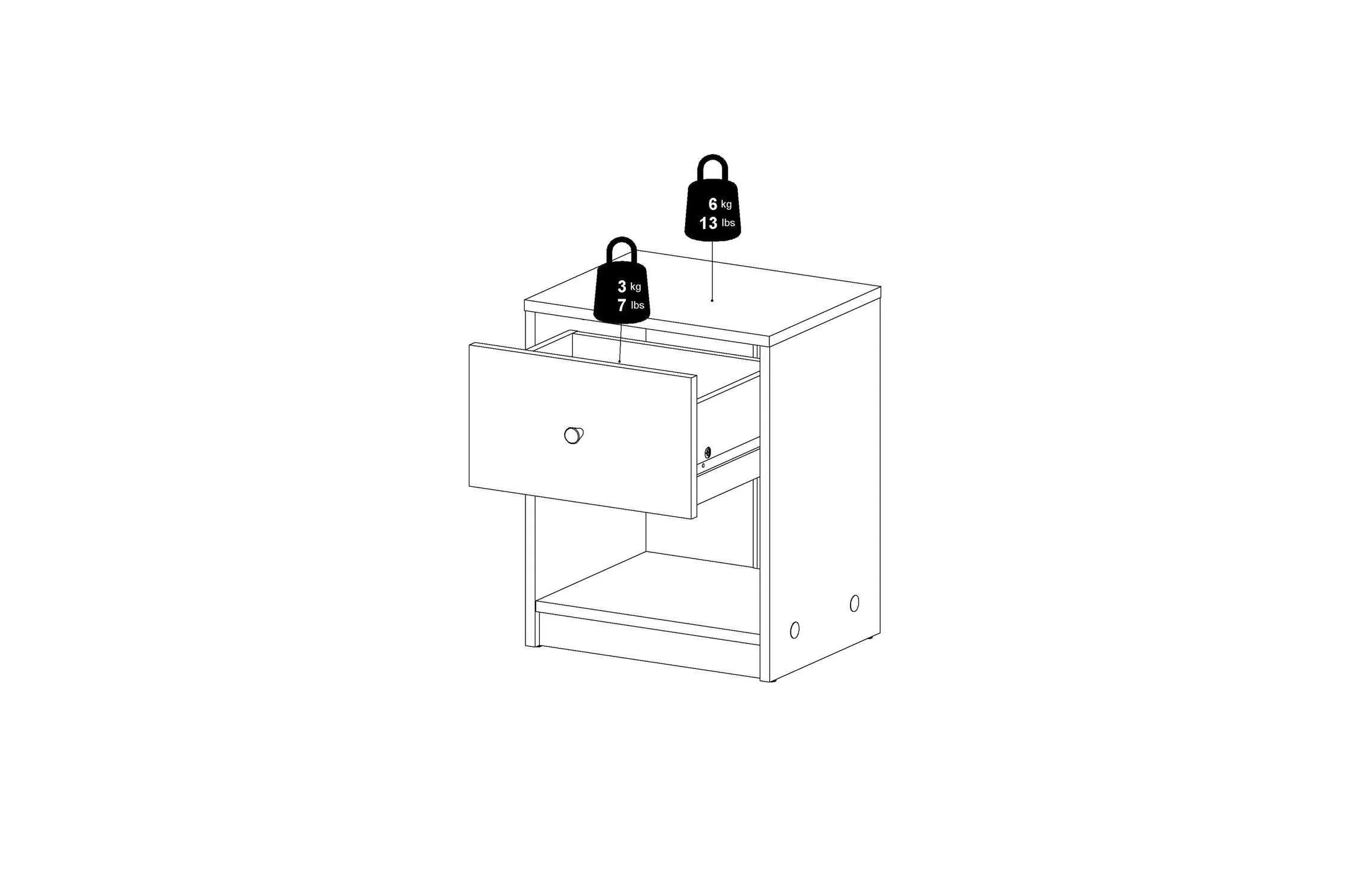 May Bedside 1 Drawer In Black - Image 12