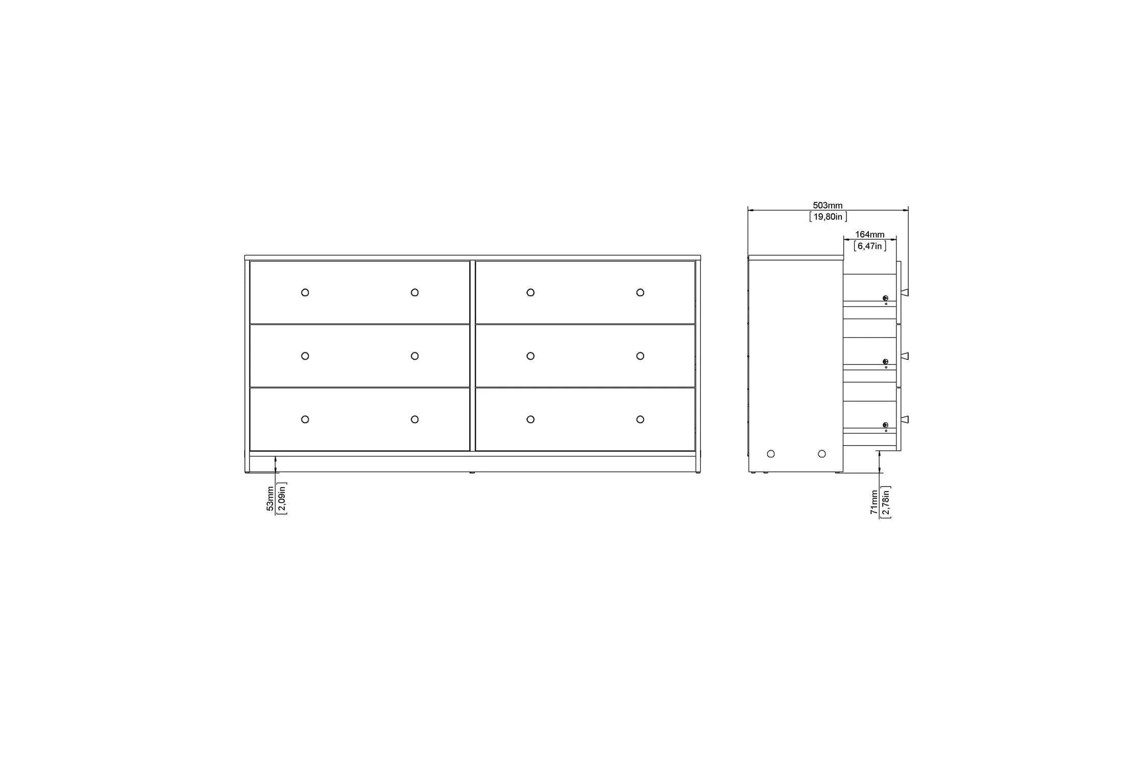 May Chest Of 6 Drawers (3+3) In Jackson Hickory Oak - Image 11