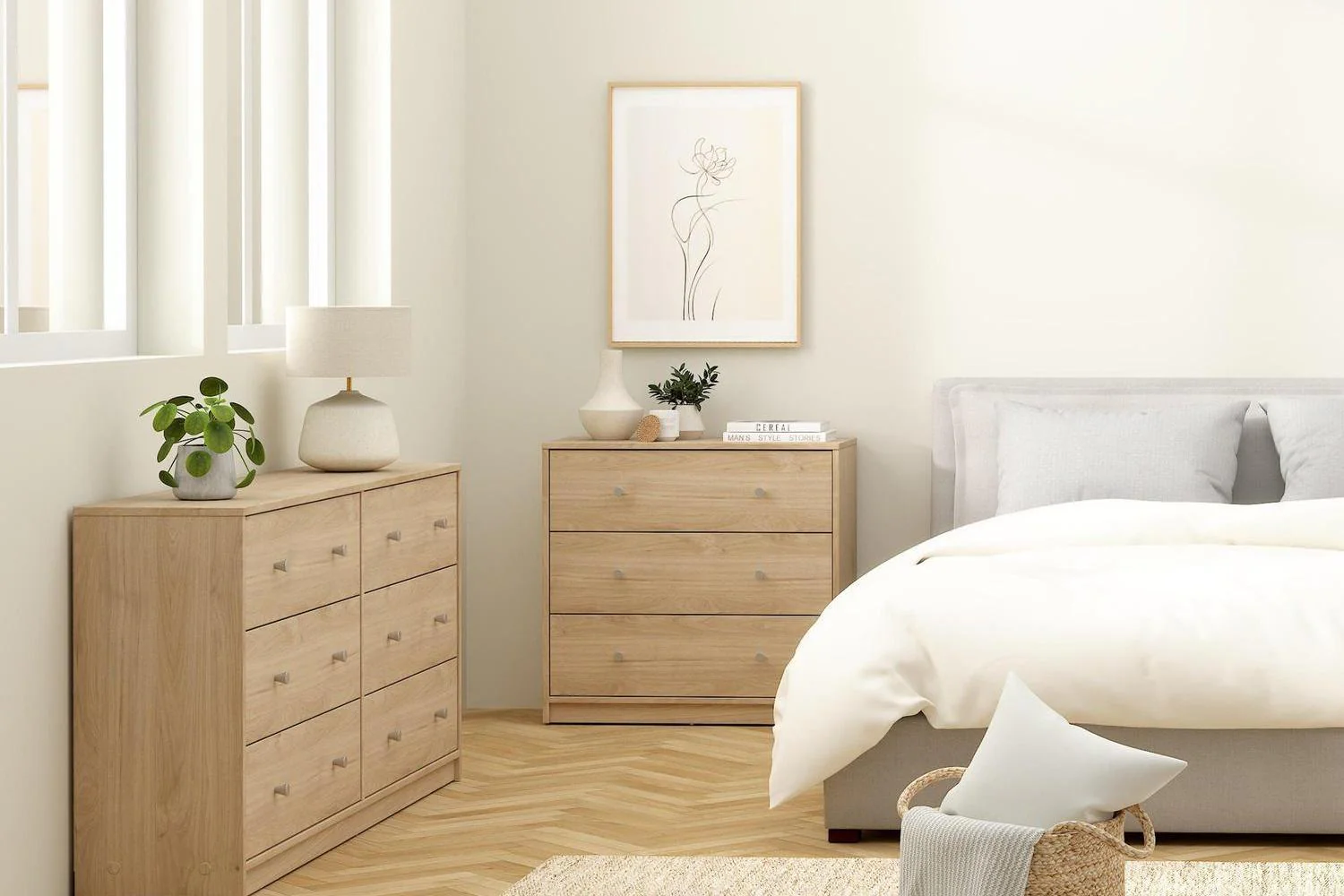 May Chest Of 6 Drawers (3+3) In Jackson Hickory Oak - Image 6