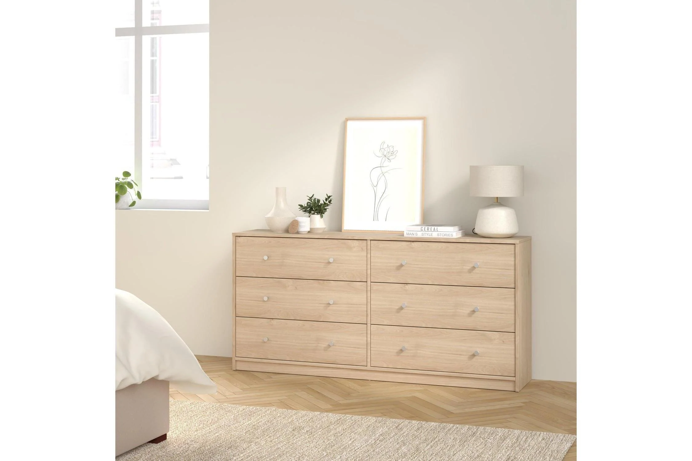 May Chest Of 6 Drawers (3+3) In Jackson Hickory Oak - Image 7