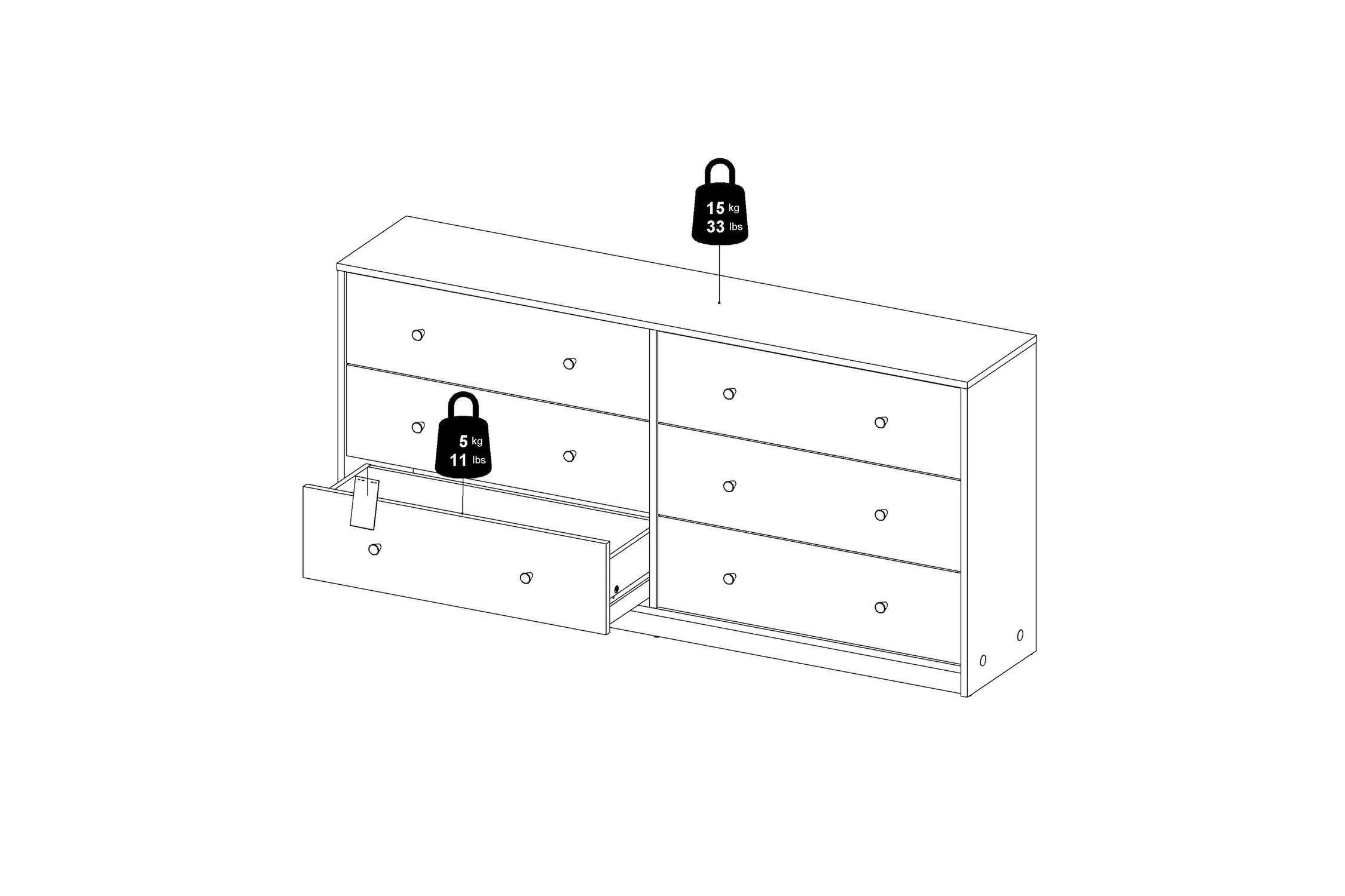 May Chest Of 6 Drawers (3+3) In White - Image 12