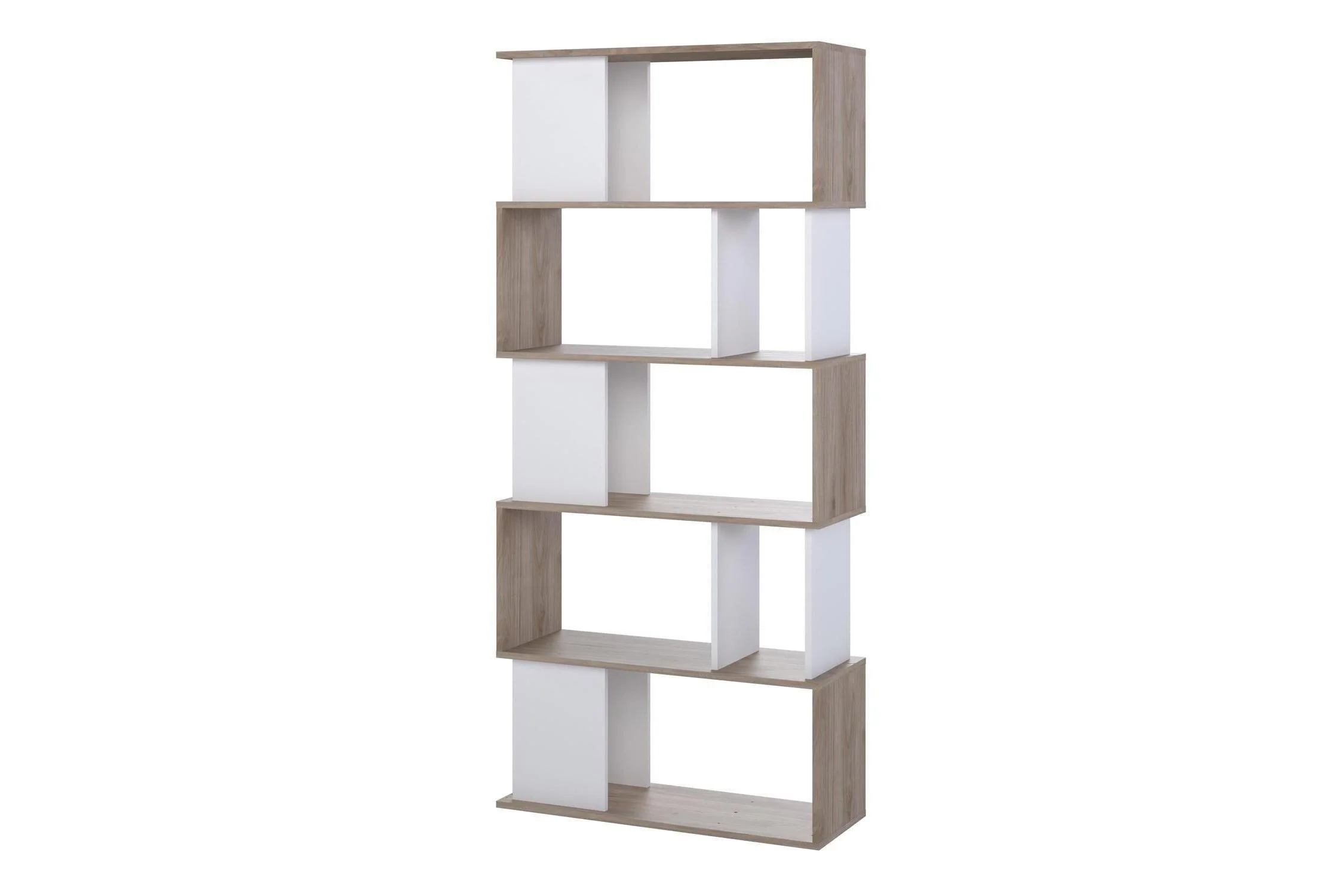 Maze Open Bookcase 4 Shelves In Jackson Hickory Oak And White - Image 4