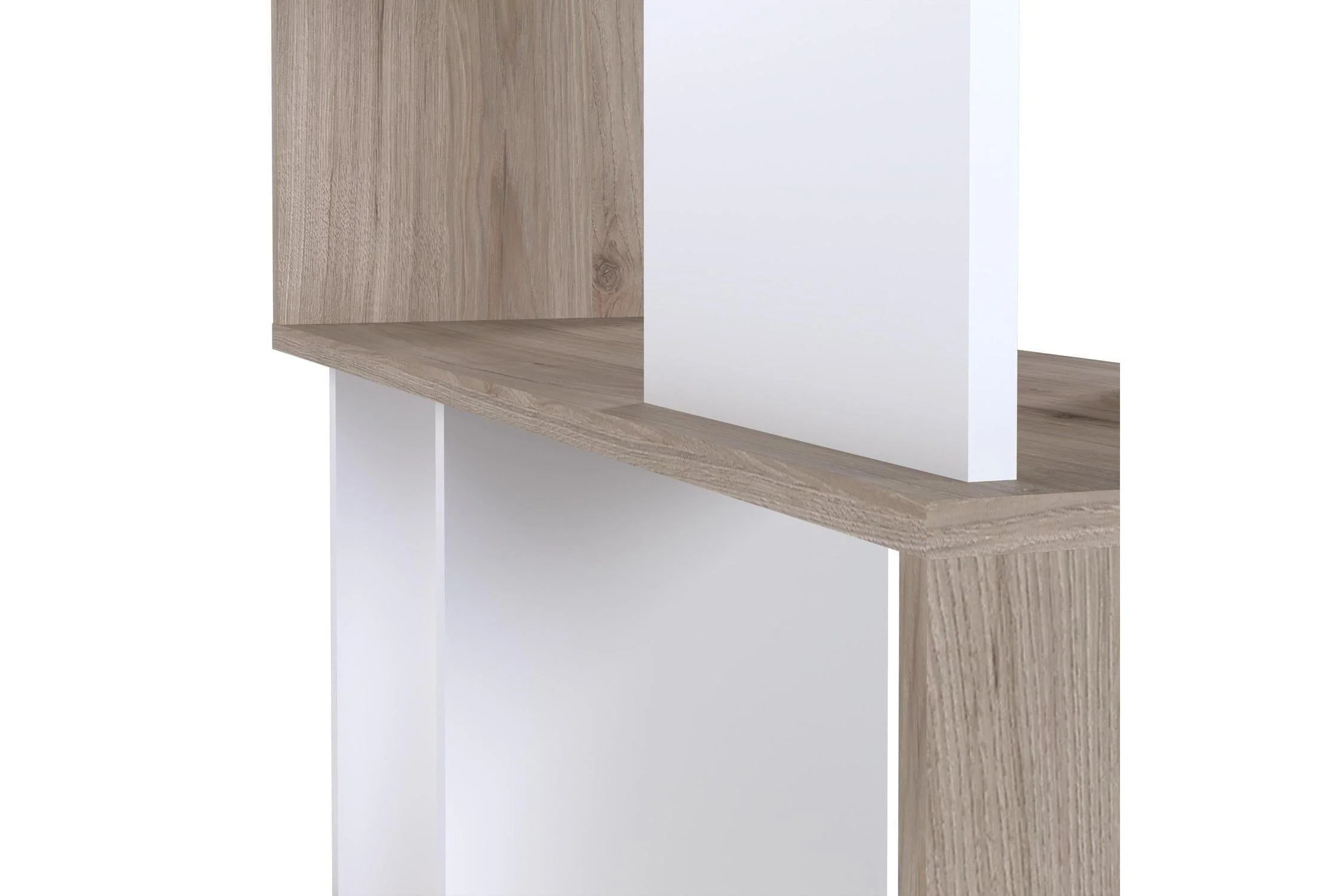 Maze Open Bookcase 4 Shelves In Jackson Hickory Oak And White - Image 6