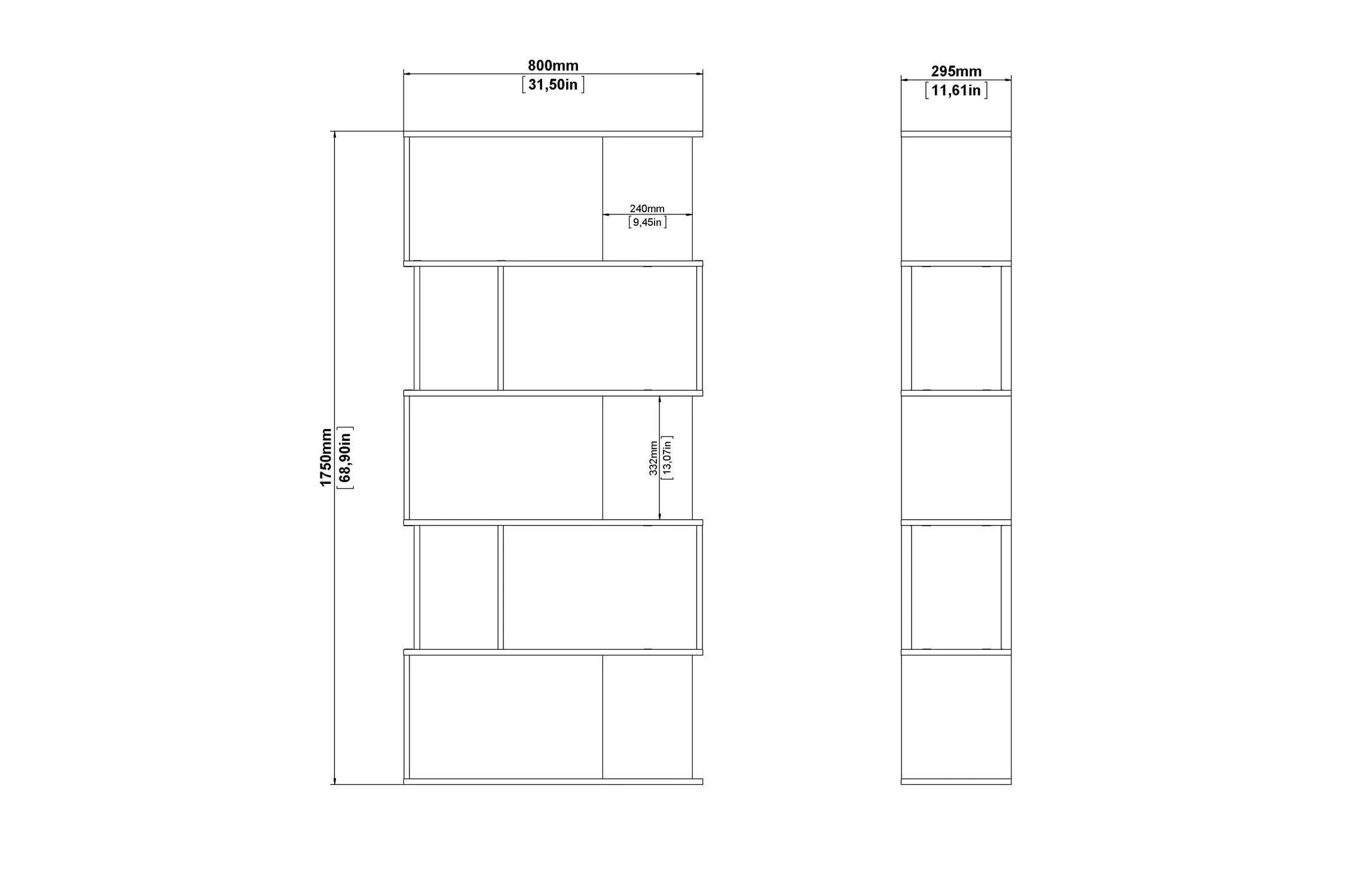 Maze Open Bookcase 4 Shelves In Jackson Hickory Oak And White - Image 8