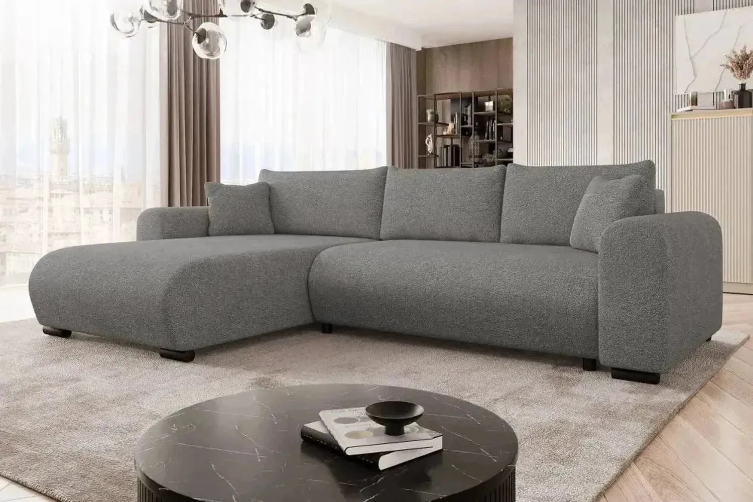 Merkos Corner Sofa Bed With Storage - Image 11