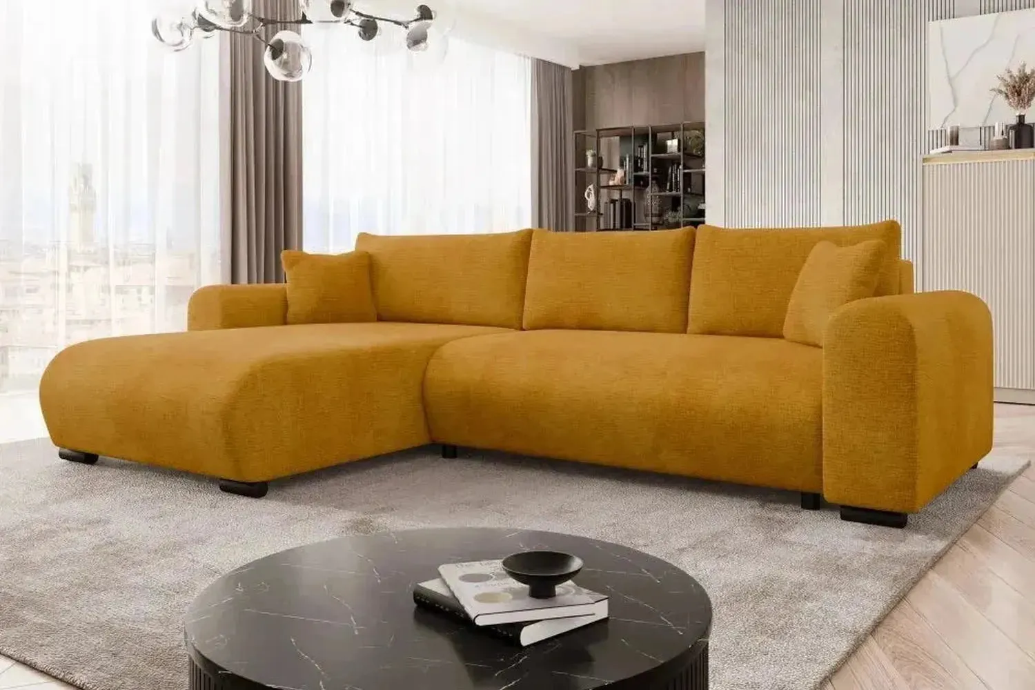 Merkos Corner Sofa Bed With Storage - Image 12