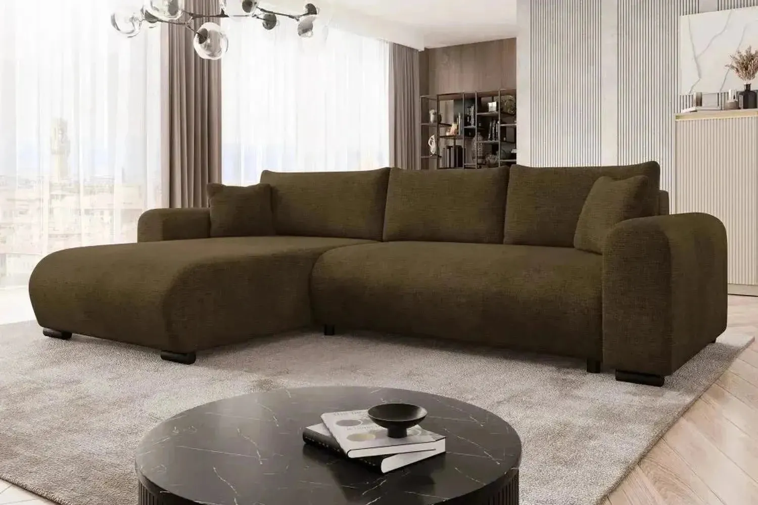 Merkos Corner Sofa Bed With Storage - Image 13