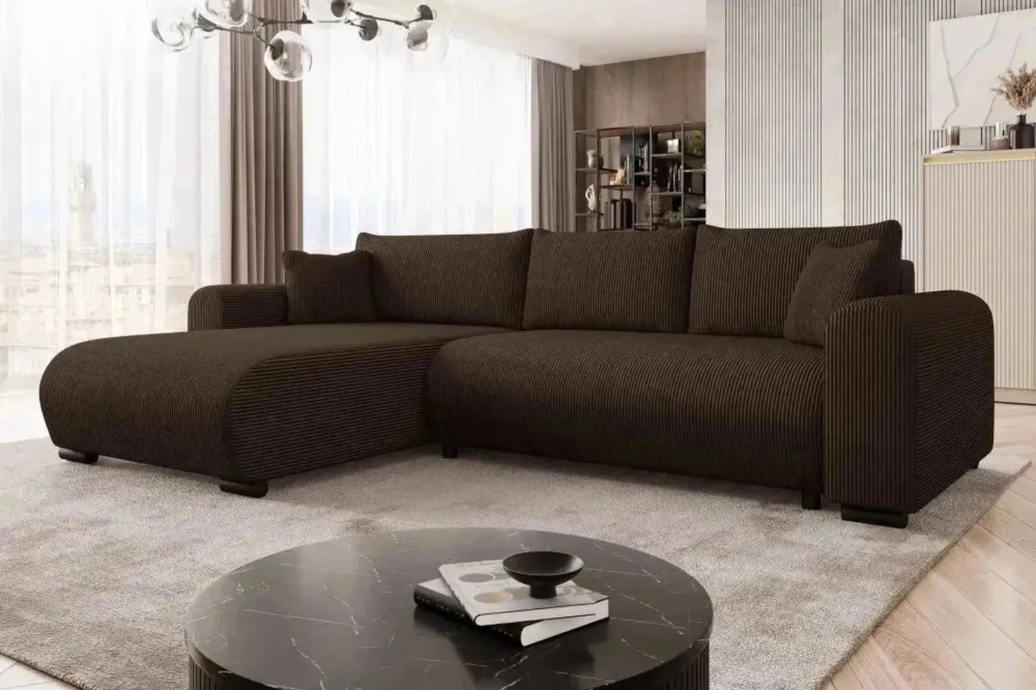 Merkos Corner Sofa Bed With Storage - Image 16
