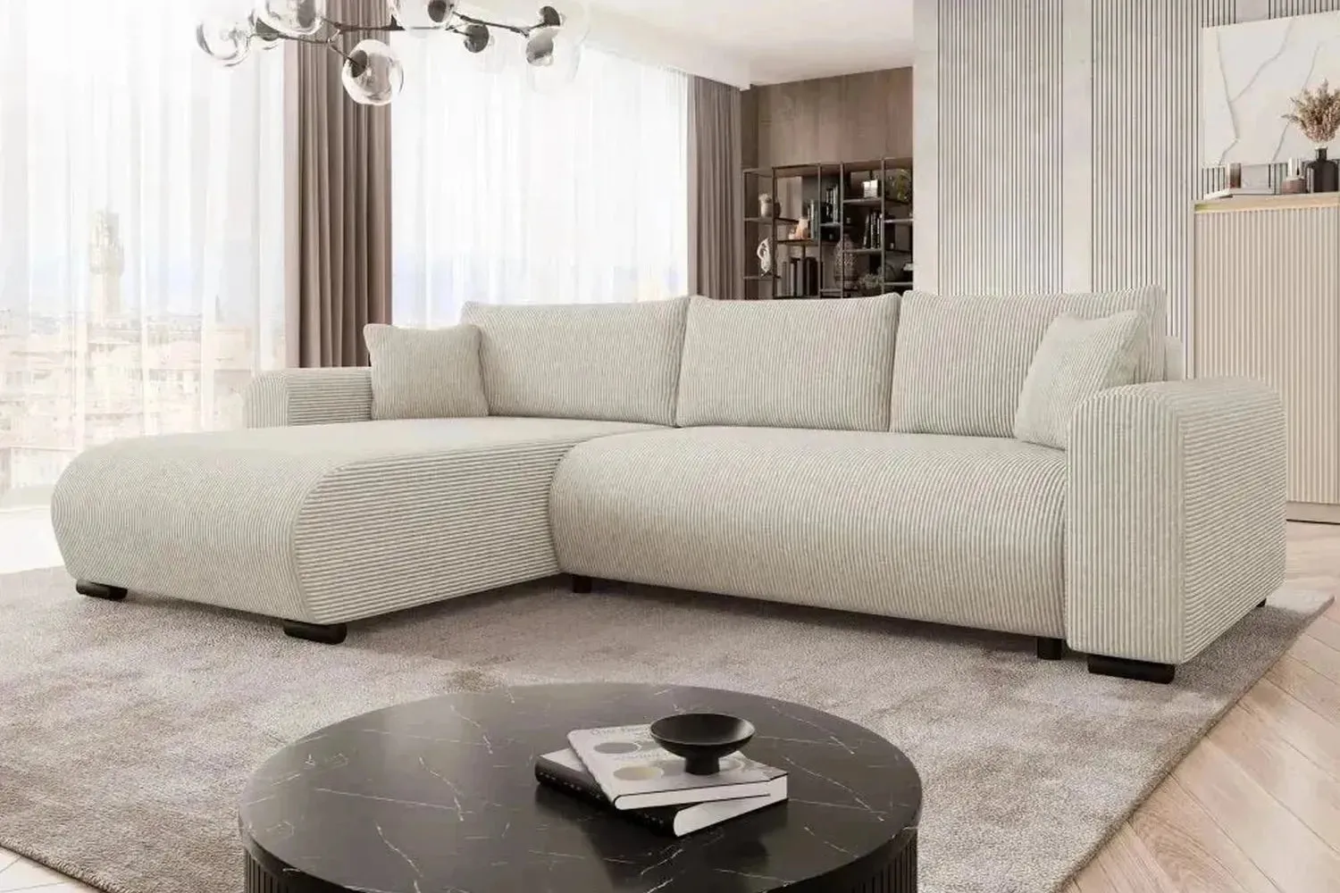 Merkos Corner Sofa Bed With Storage - Image 17