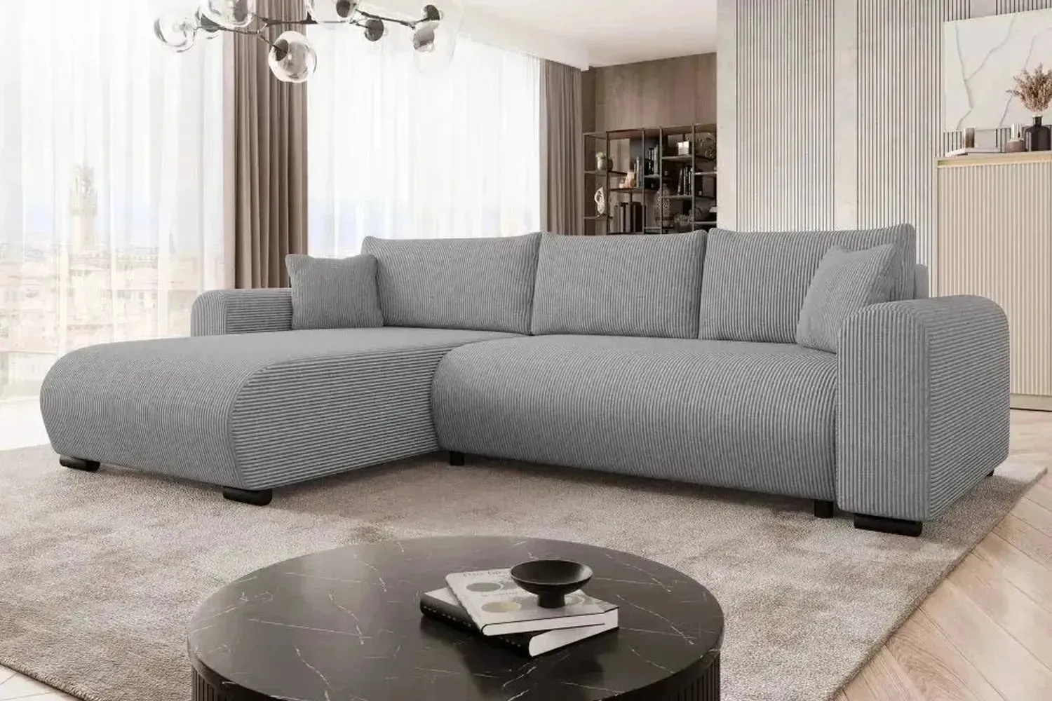 Merkos Corner Sofa Bed With Storage - Image 18