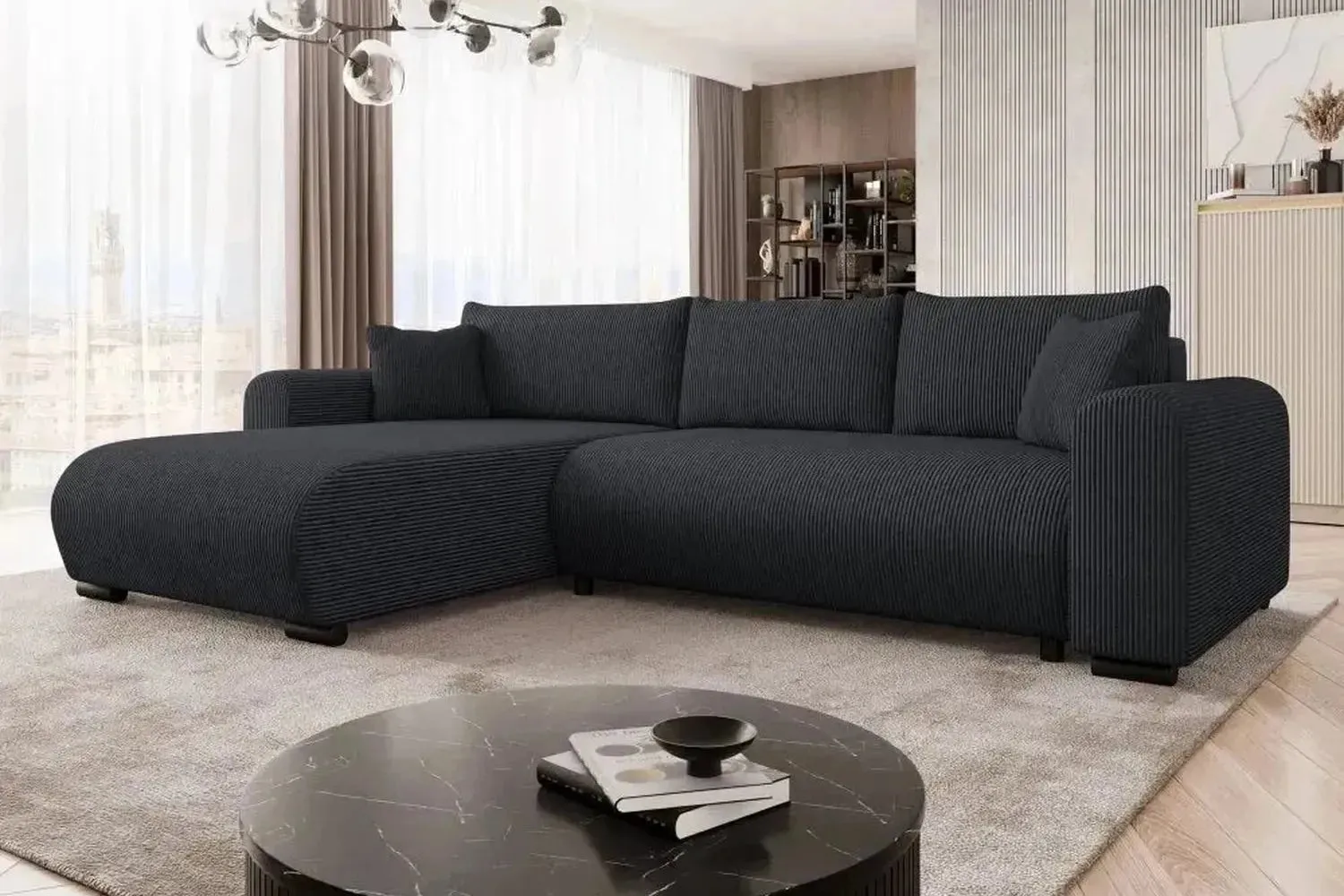 Merkos Corner Sofa Bed With Storage - Image 19