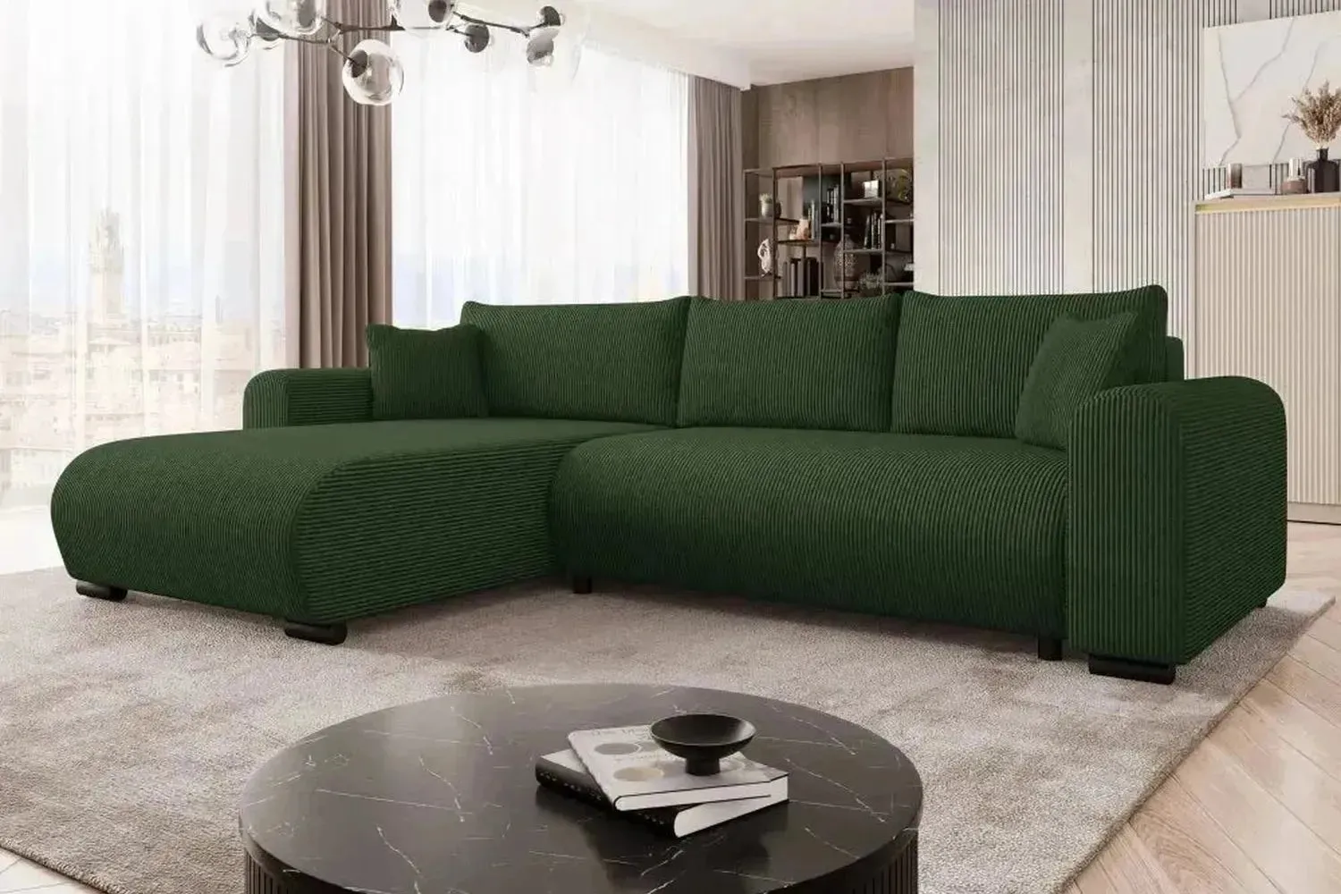 Merkos Corner Sofa Bed With Storage - Image 20