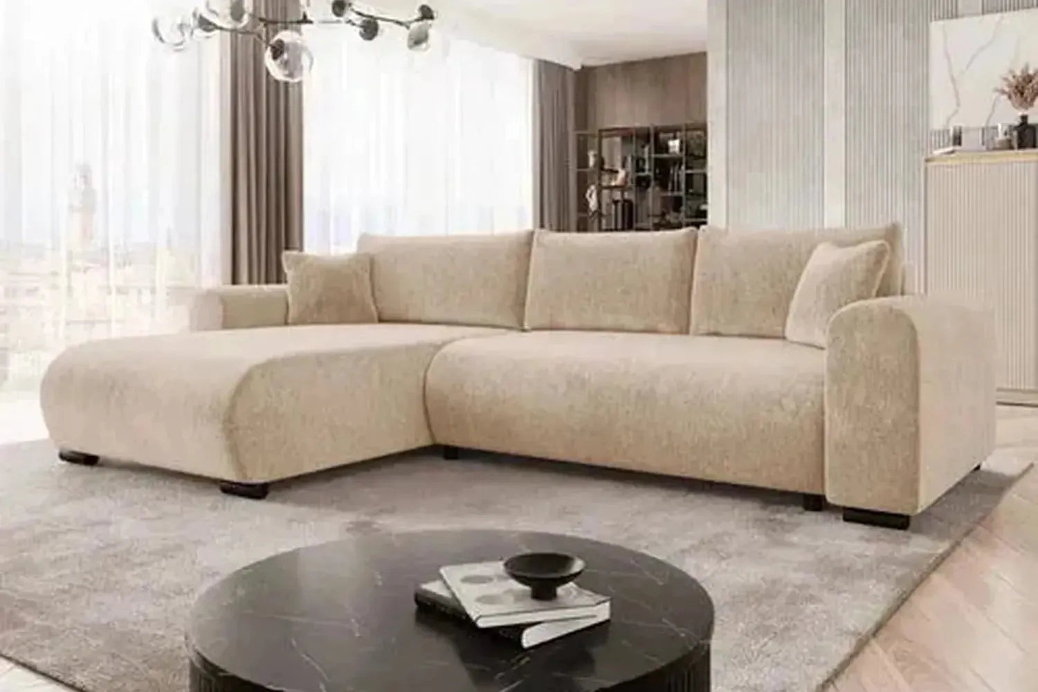 Merkos Corner Sofa Bed With Storage - Image 22