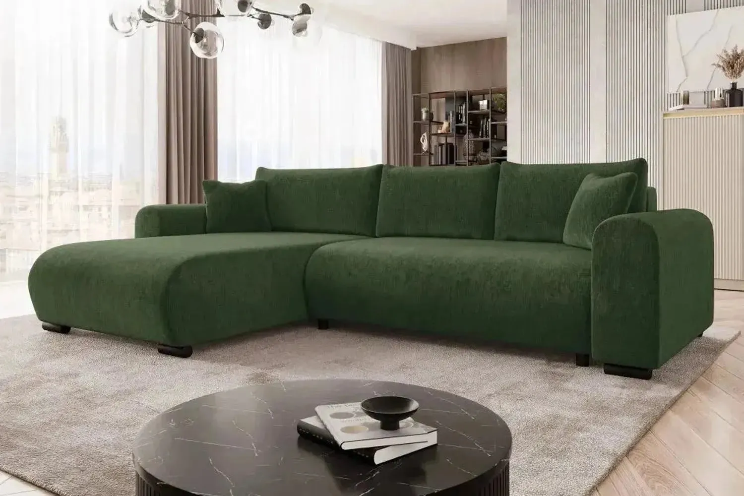 Merkos Corner Sofa Bed With Storage - Image 5