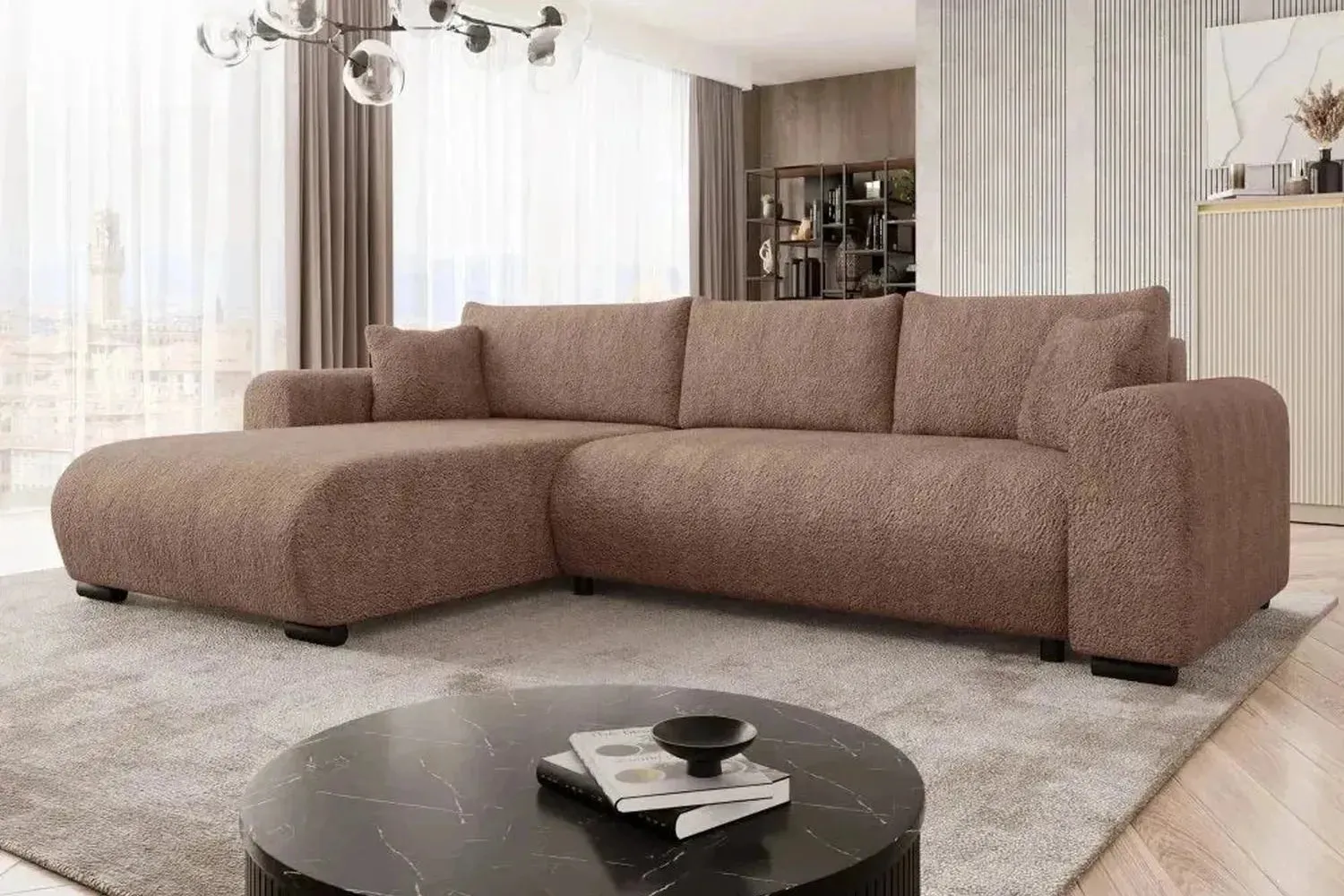 Merkos Corner Sofa Bed With Storage - Image 6