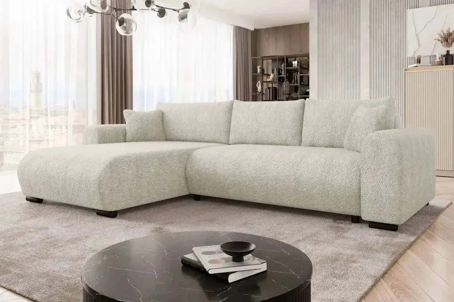 Merkos Corner Sofa Bed With Storage - Image 7