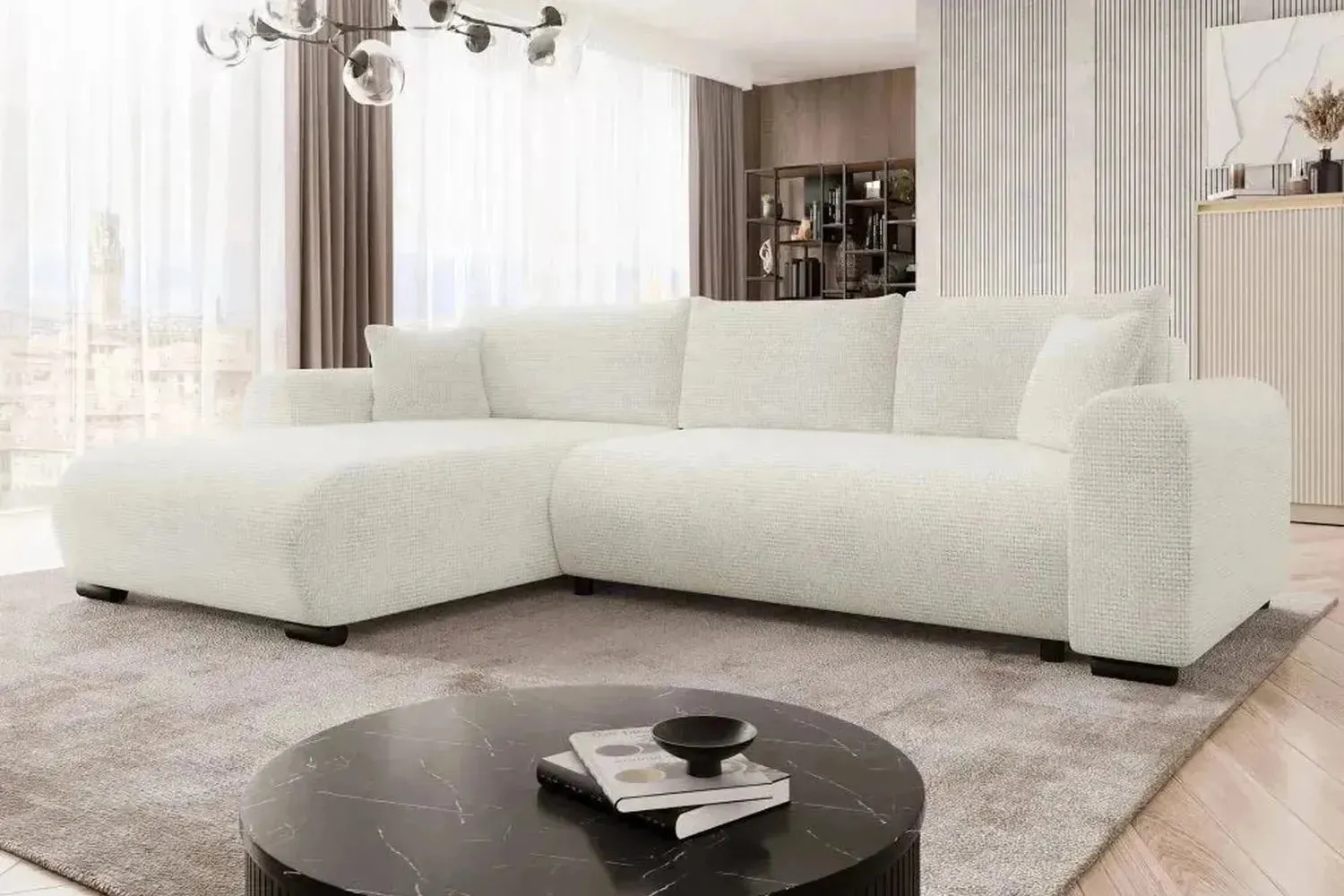 Merkos Corner Sofa Bed With Storage - Image 9