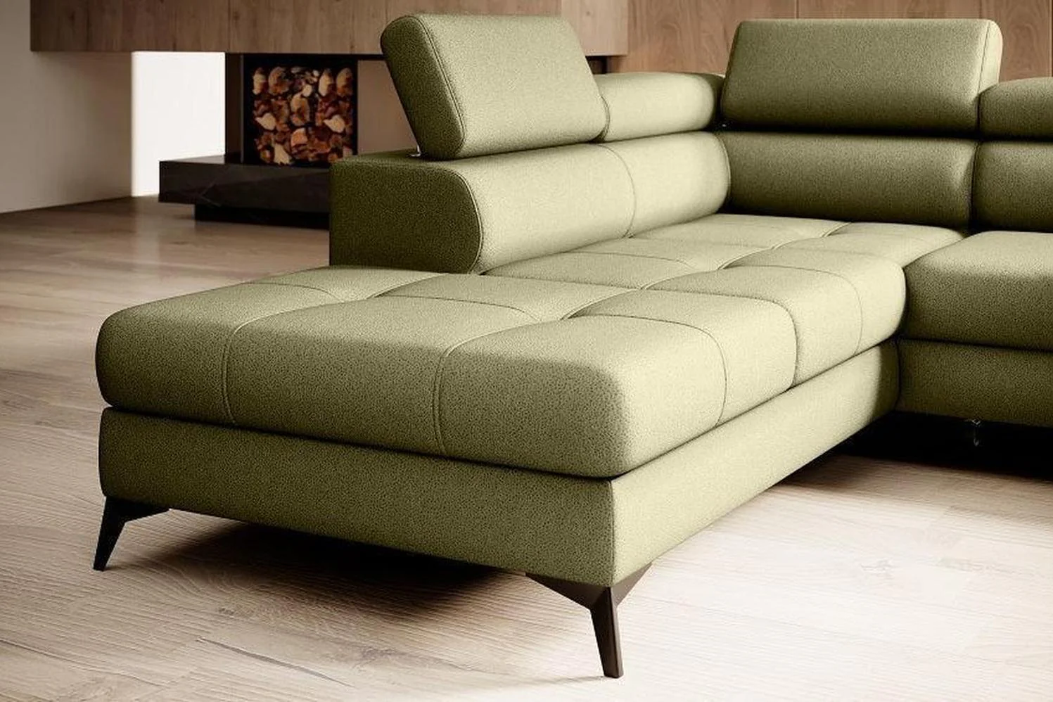 Mocca Corner Sofa Bed With Storage - Image 3