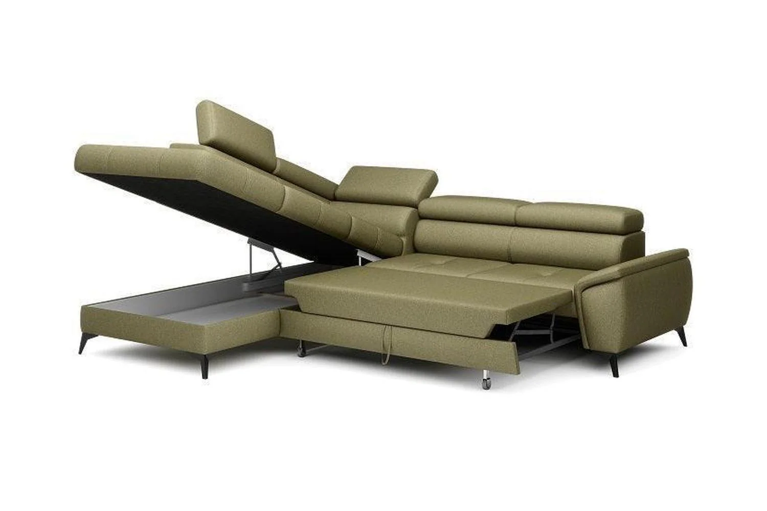 Mocca Corner Sofa Bed With Storage - Image 5