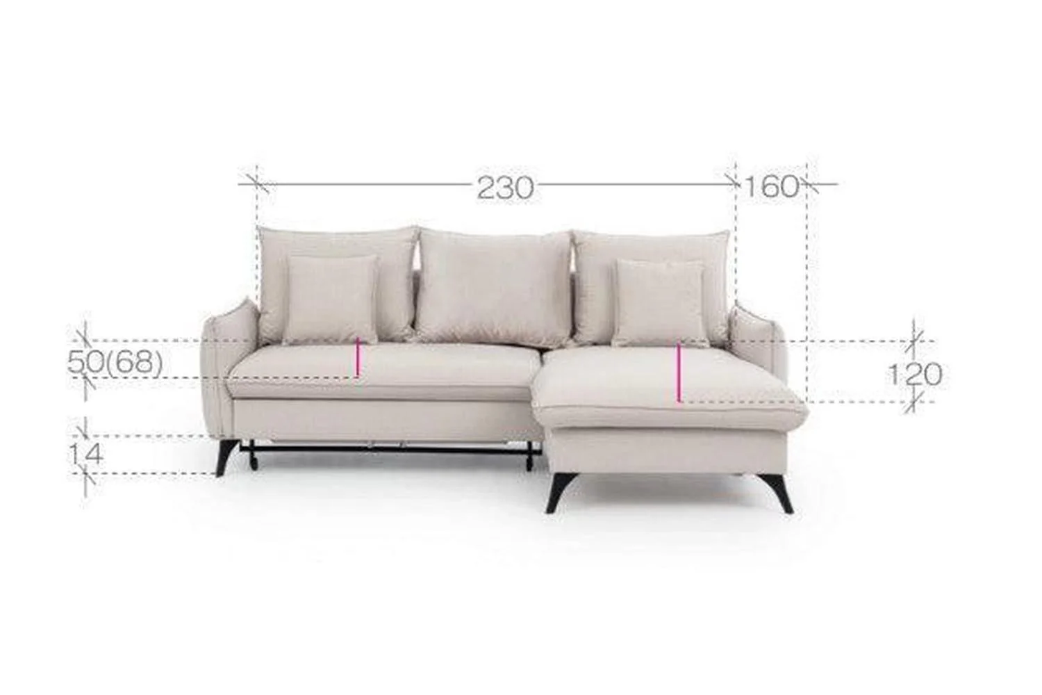 Modica Corner Sofa Bed With Storage - Image 6