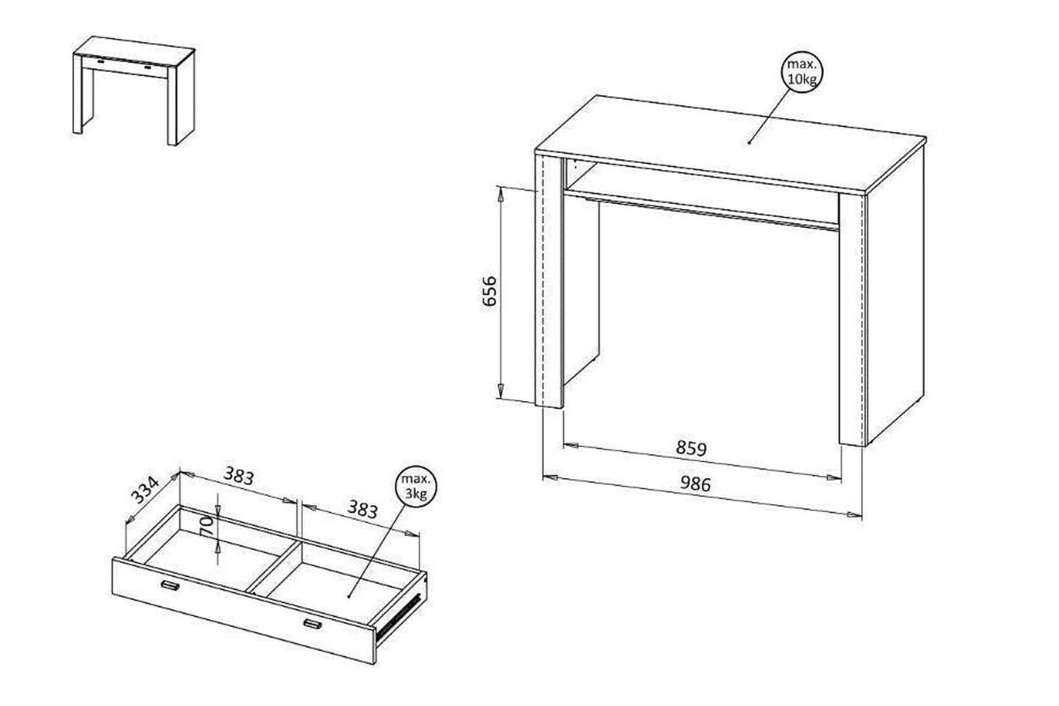 Mossa Dressing Table - Image 7