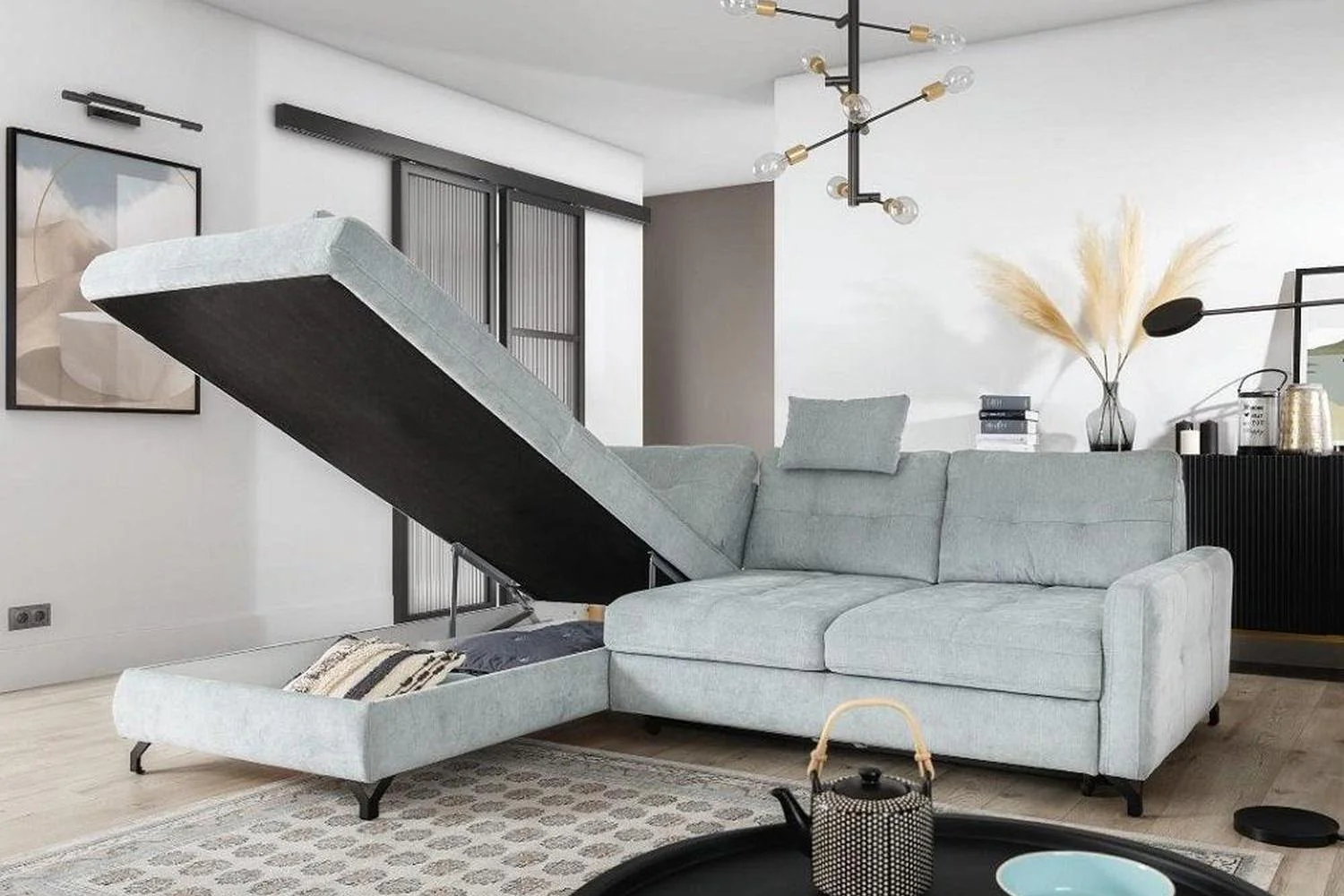 Nawe I Corner Sofa Bed With Storage - Image 4