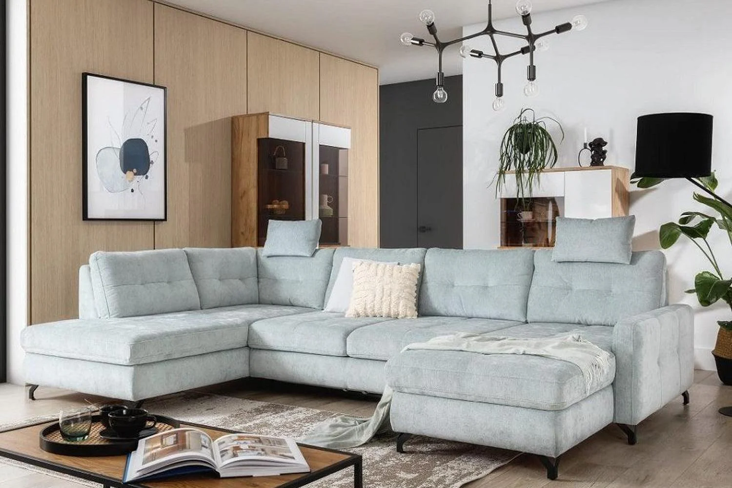 Nawe U Shape Corner Sofa Bed With Storage