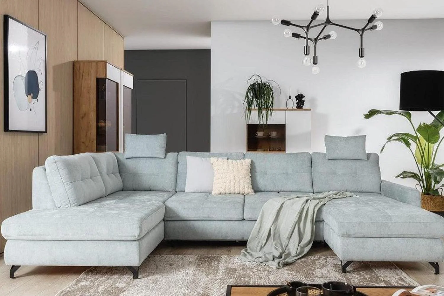 Nawe U Shape Corner Sofa Bed With Storage - Image 2