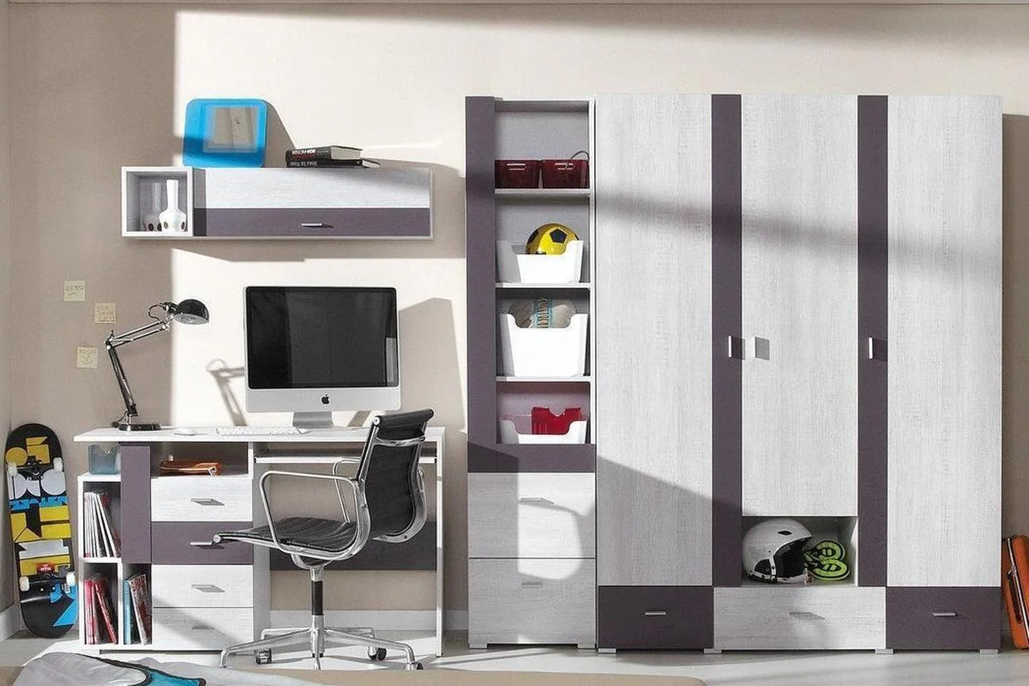 Next Express Delivery Wall Shelf 15 White Pine / Grey - Image 3